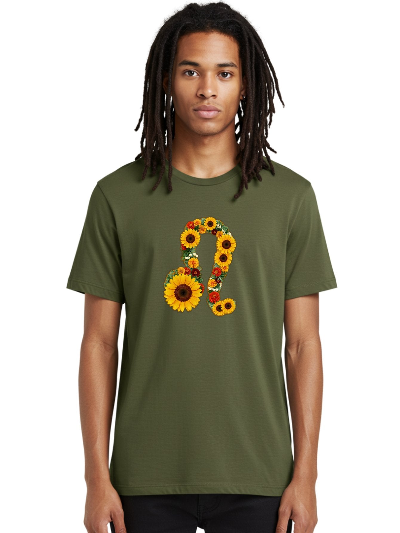 Treble-Clef Men'S Graphic Tee, 100% Cotton, Comfortable Casual Summer Wear, Machine Washable, Sunflowers, Floral Arrangement, Musical Notes, G Clef Symbol, Music Art, Flowers, Creative Typography, Music Lovers, Floral Design, Harmony, Symphony Bae307 21