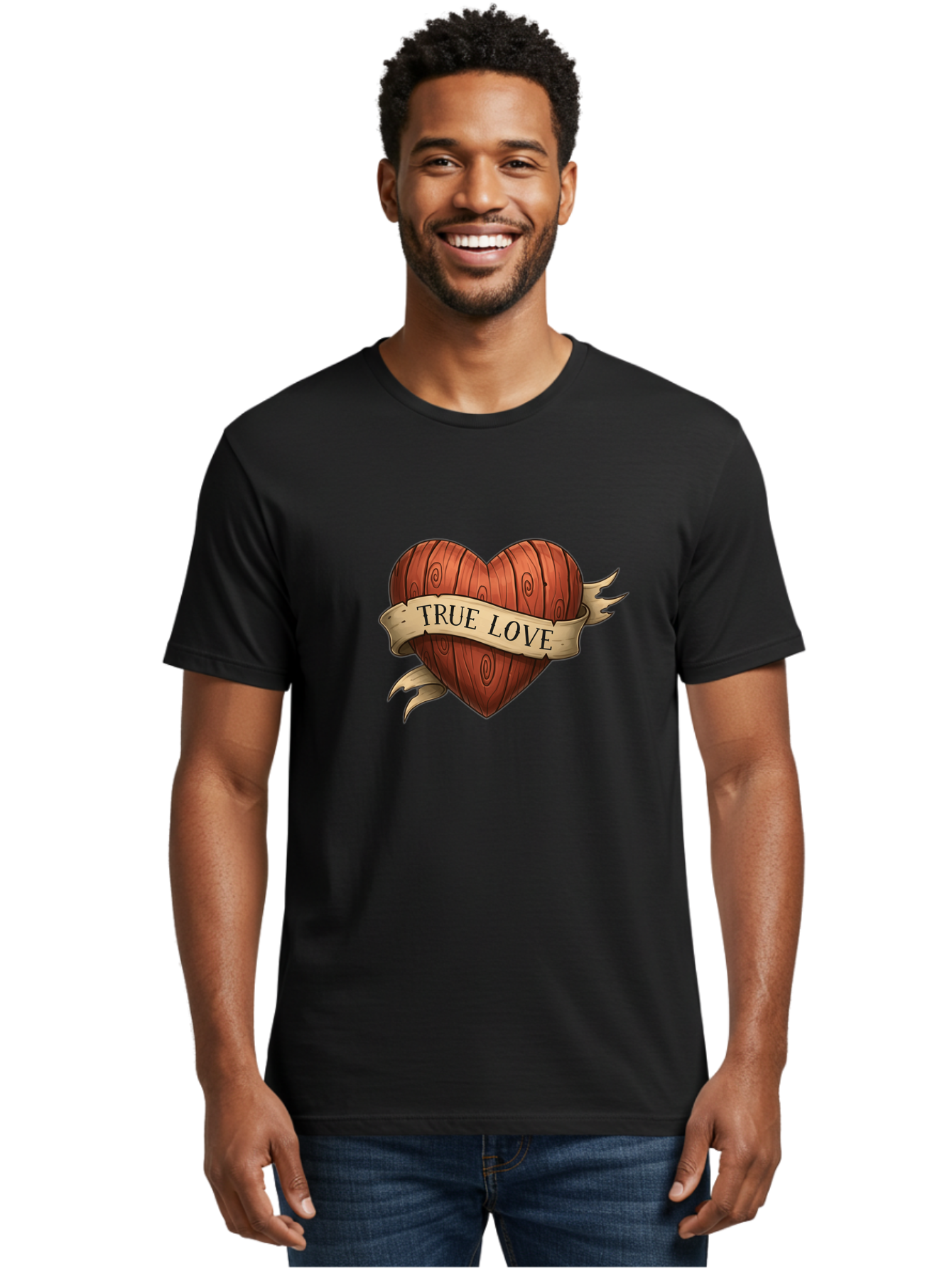 True-Love-6 Men'S Graphic Tee, 100% Cotton, Comfortable Casual Summer Wear, Machine Washable, Wooden Heart, Vintage Love, True Love, Tattoo Art, Classic Symbol, Traditional Design, Romantic Gesture, Wooden Texture, Heart Shape, Nostalgic Feel, Bae315 17