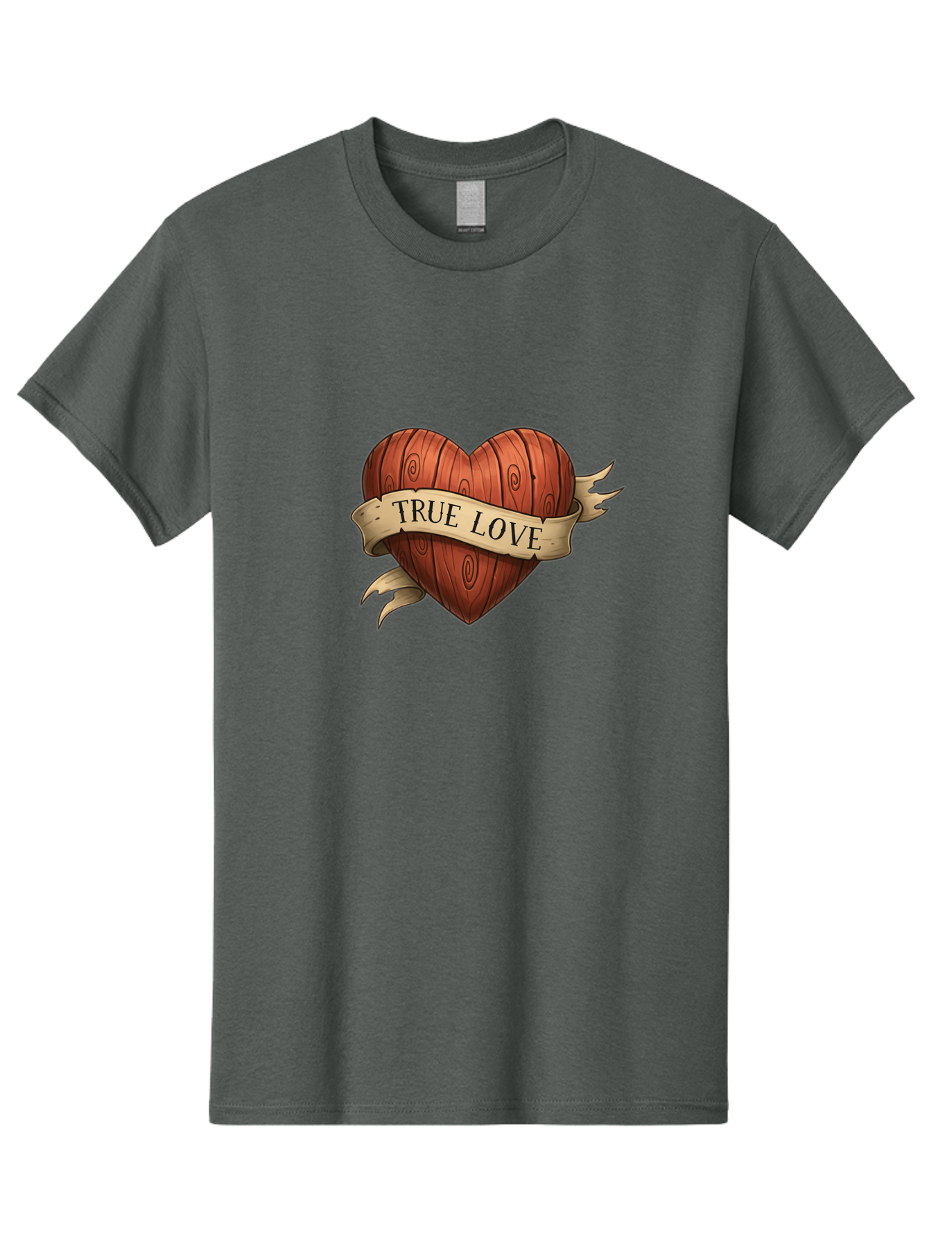 True-Love-6 Men'S Graphic Tee, 100% Cotton, Comfortable Casual Summer Wear, Machine Washable, Wooden Heart, Vintage Love, True Love, Tattoo Art, Classic Symbol, Traditional Design, Romantic Gesture, Wooden Texture, Heart Shape, Nostalgic Feel, Bae315 8