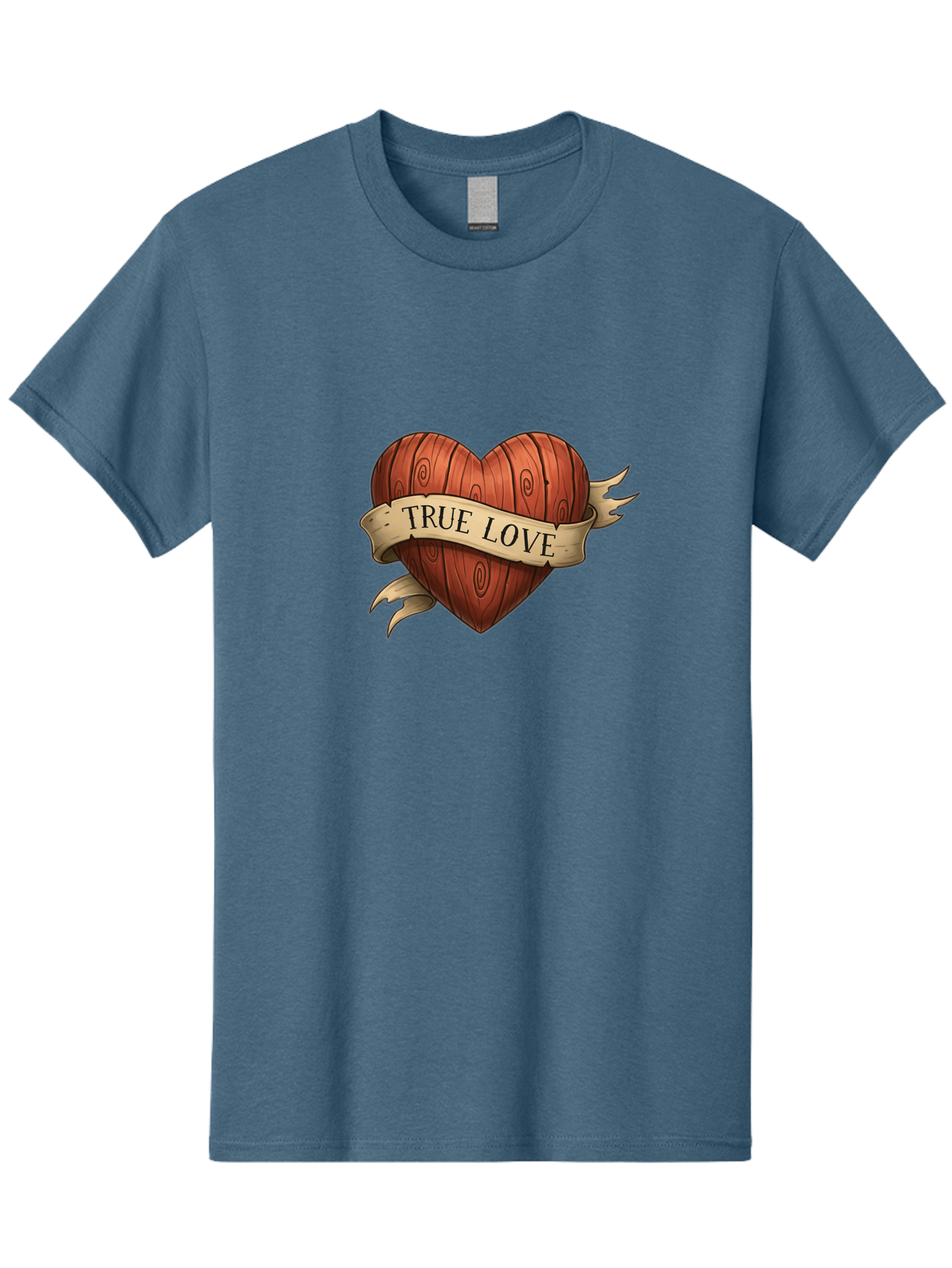 True-Love-6 Men'S Graphic Tee, 100% Cotton, Comfortable Casual Summer Wear, Machine Washable, Wooden Heart, Vintage Love, True Love, Tattoo Art, Classic Symbol, Traditional Design, Romantic Gesture, Wooden Texture, Heart Shape, Nostalgic Feel, Bae315 4