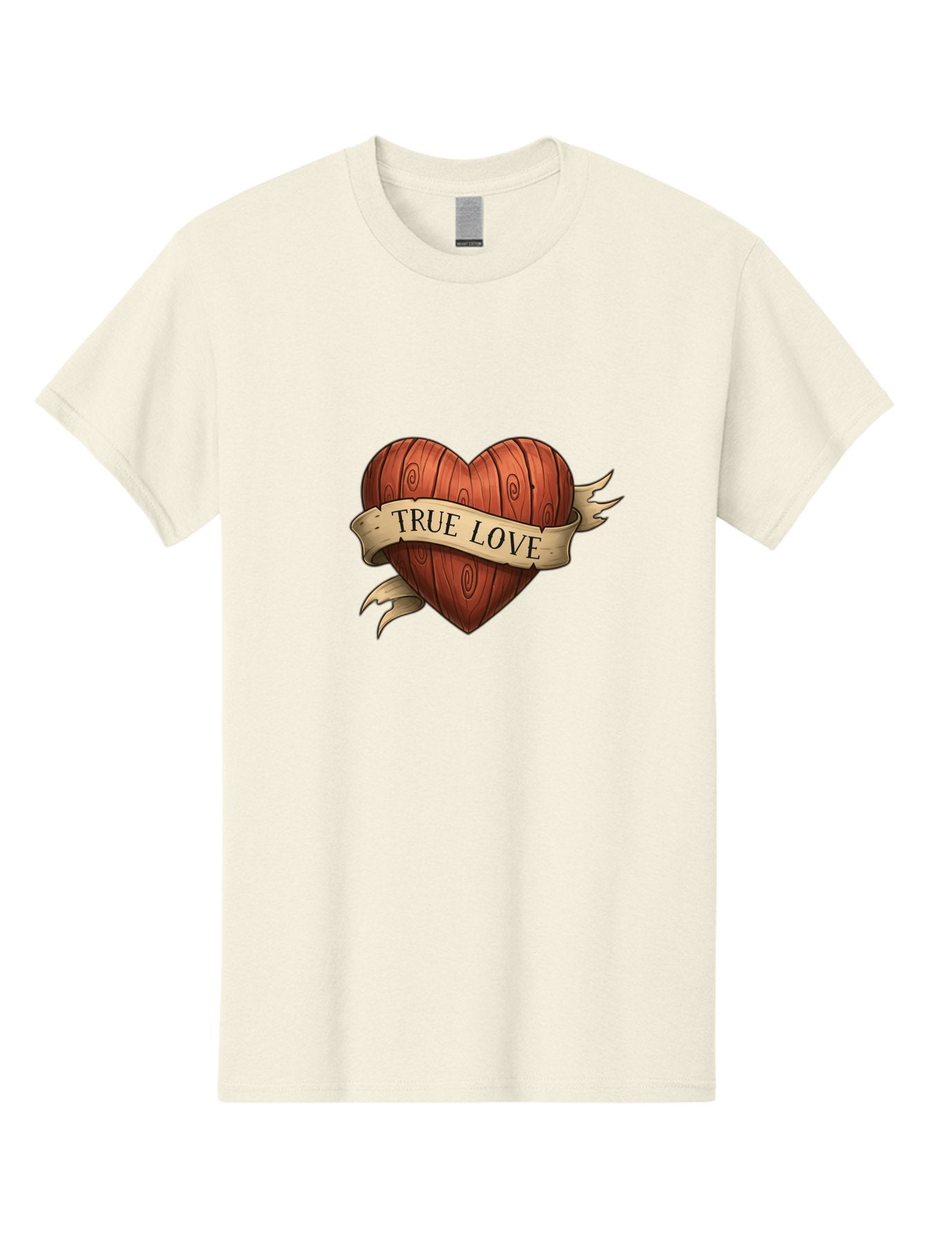 True-Love-6 Men'S Graphic Tee, 100% Cotton, Comfortable Casual Summer Wear, Machine Washable, Wooden Heart, Vintage Love, True Love, Tattoo Art, Classic Symbol, Traditional Design, Romantic Gesture, Wooden Texture, Heart Shape, Nostalgic Feel, Bae315 15