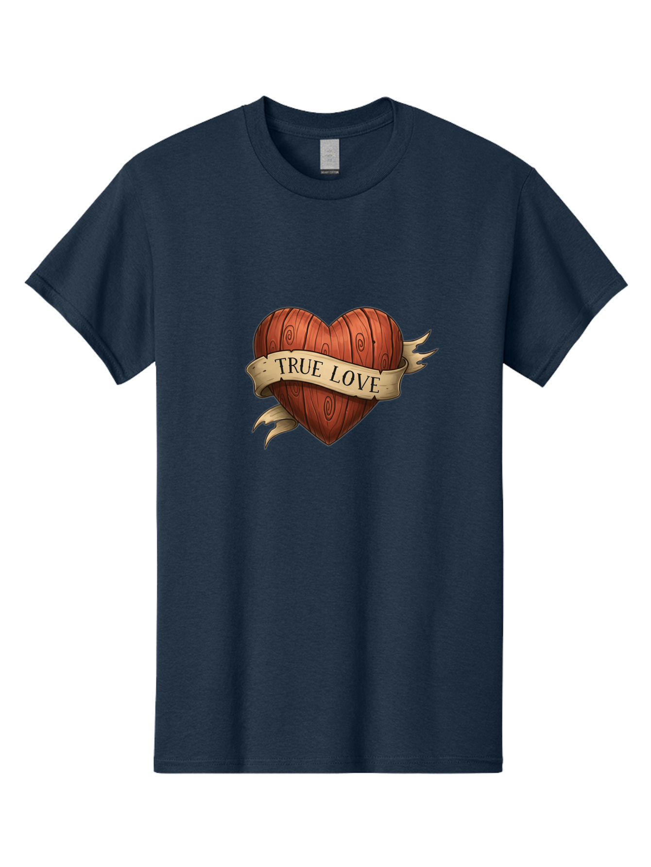 True-Love-6 Men'S Graphic Tee, 100% Cotton, Comfortable Casual Summer Wear, Machine Washable, Wooden Heart, Vintage Love, True Love, Tattoo Art, Classic Symbol, Traditional Design, Romantic Gesture, Wooden Texture, Heart Shape, Nostalgic Feel, Bae315 9