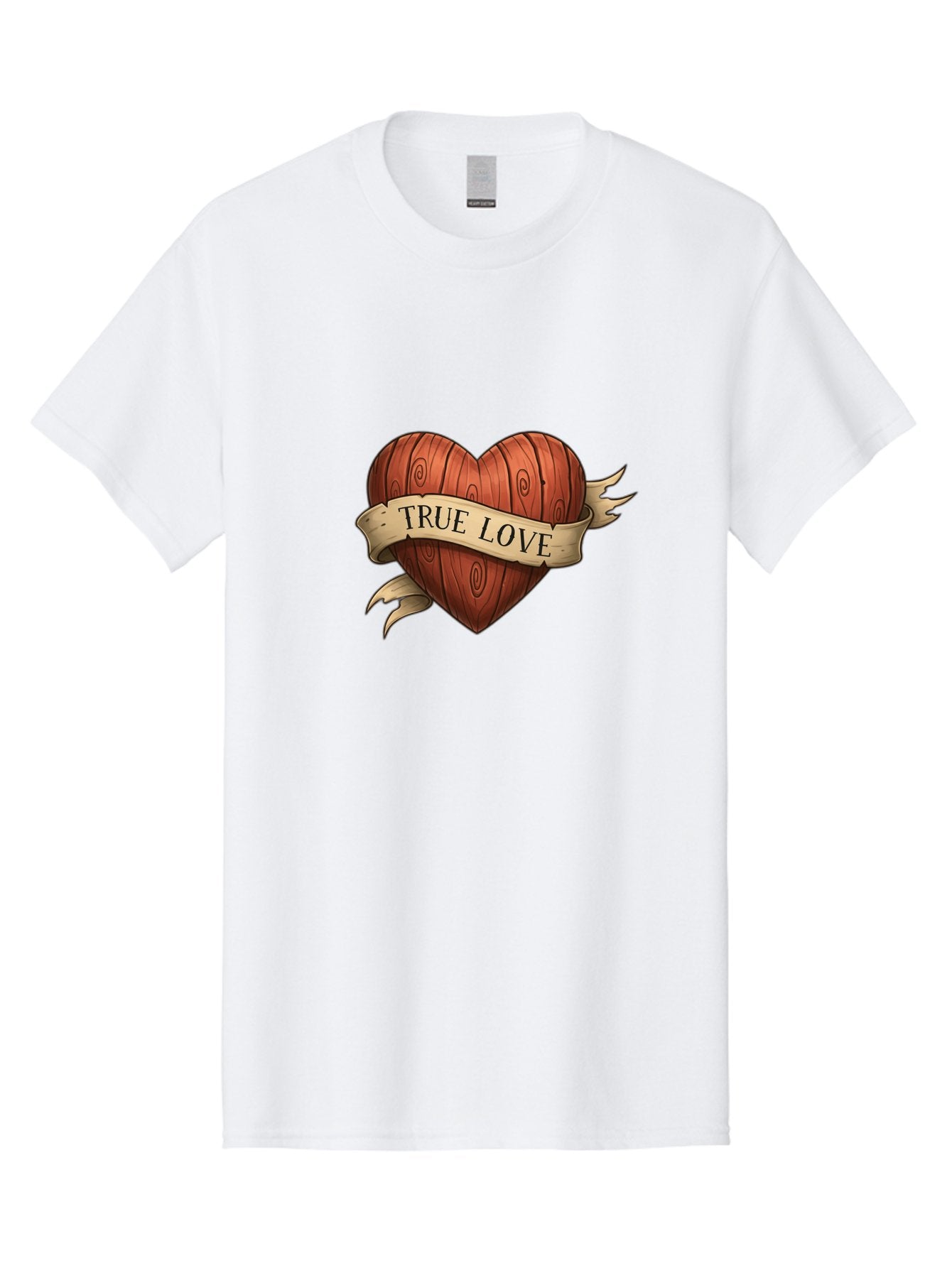 True-Love-6 Men'S Graphic Tee, 100% Cotton, Comfortable Casual Summer Wear, Machine Washable, Wooden Heart, Vintage Love, True Love, Tattoo Art, Classic Symbol, Traditional Design, Romantic Gesture, Wooden Texture, Heart Shape, Nostalgic Feel, Bae315 7