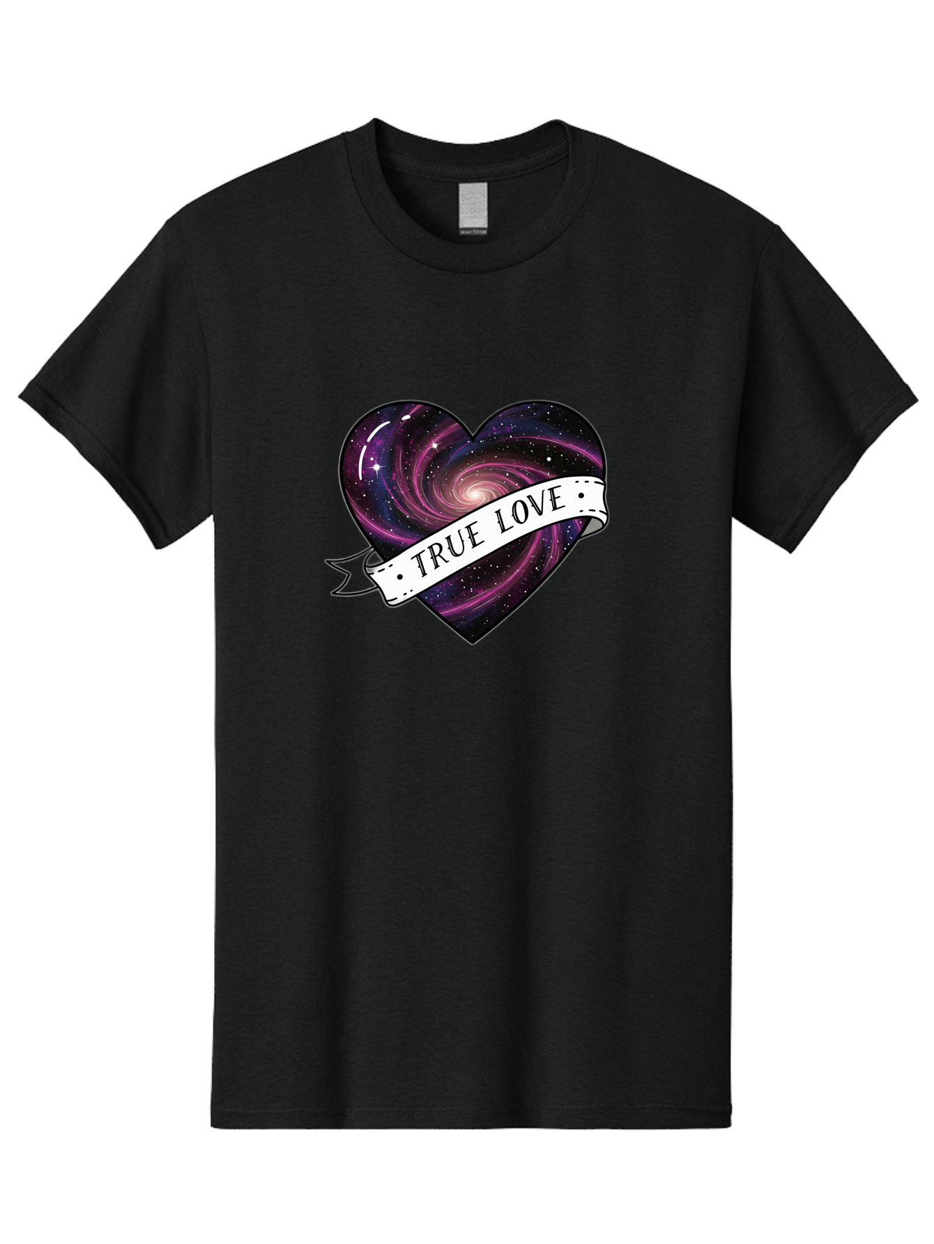 True-Love-7 Men'S Graphic Tee, 100% Cotton, Comfortable Casual Summer Wear, Machine Washable, Galaxy Heart, Cosmic Love, Purple Galaxy, Heart Shape, Stars And Planets, Romantic Symbol, True Love, Space-Inspired Art, Celestial Design, Bae316 7