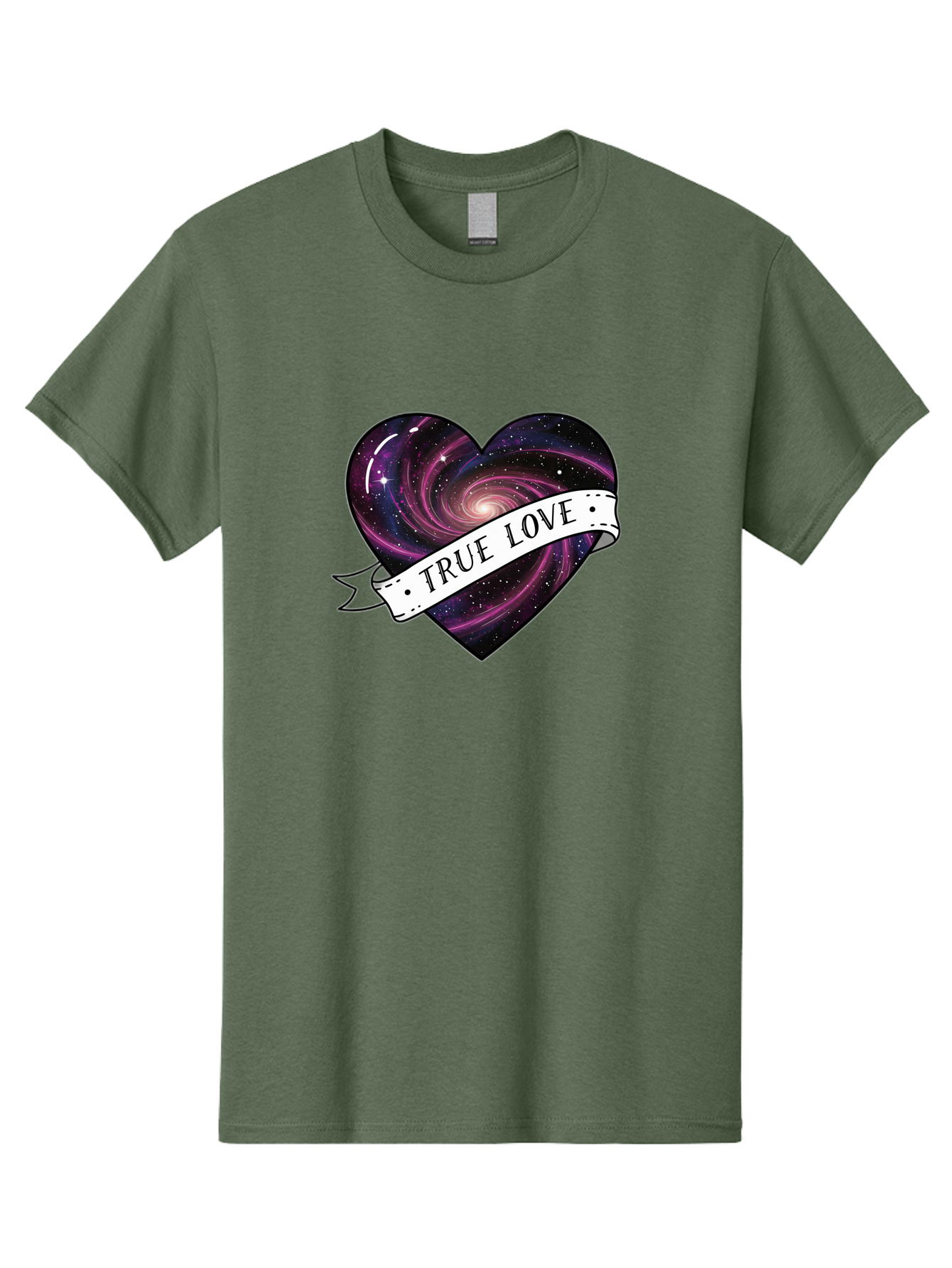 True-Love-7 Men'S Graphic Tee, 100% Cotton, Comfortable Casual Summer Wear, Machine Washable, Galaxy Heart, Cosmic Love, Purple Galaxy, Heart Shape, Stars And Planets, Romantic Symbol, True Love, Space-Inspired Art, Celestial Design, Bae316 15