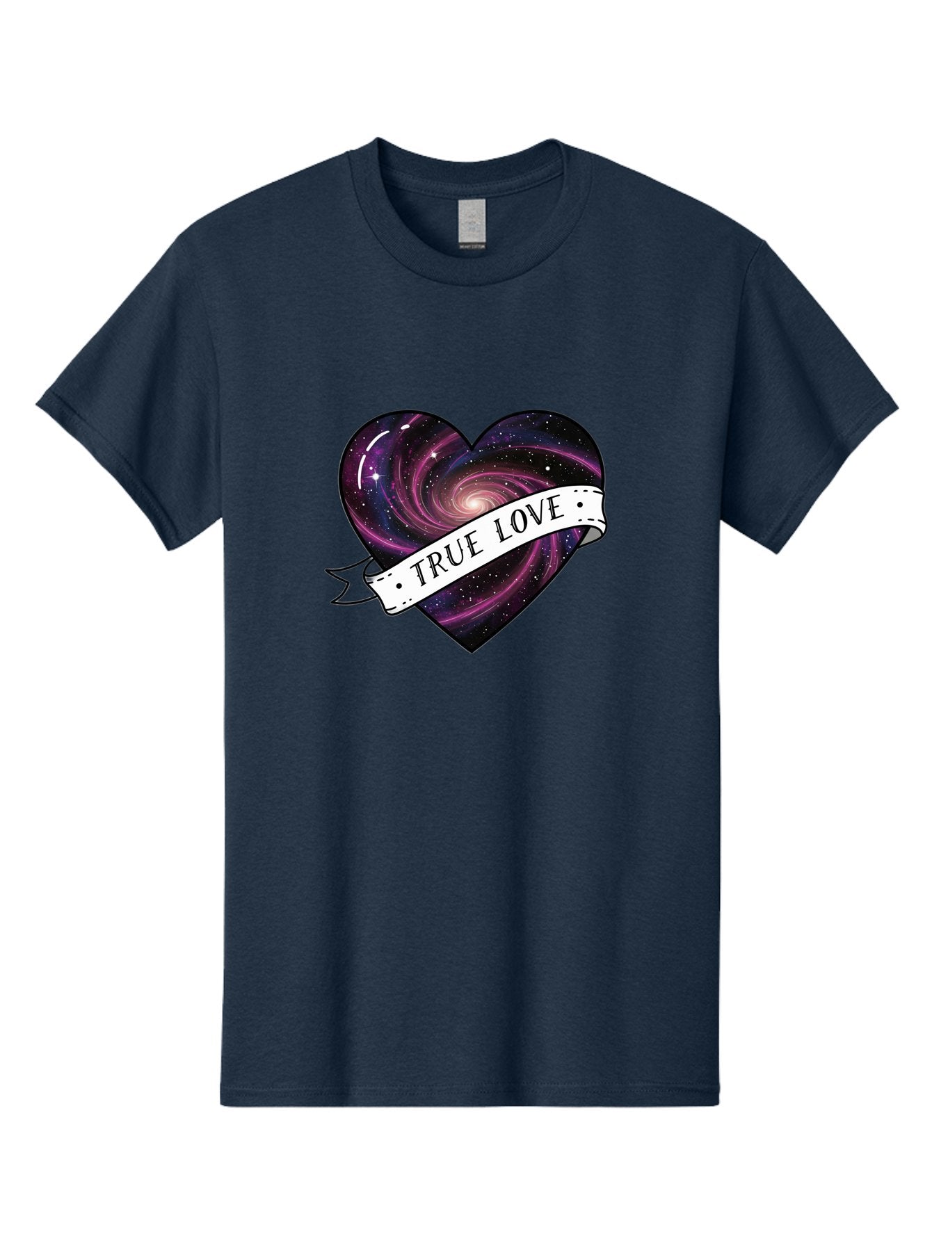 True-Love-7 Men'S Graphic Tee, 100% Cotton, Comfortable Casual Summer Wear, Machine Washable, Galaxy Heart, Cosmic Love, Purple Galaxy, Heart Shape, Stars And Planets, Romantic Symbol, True Love, Space-Inspired Art, Celestial Design, Bae316 11