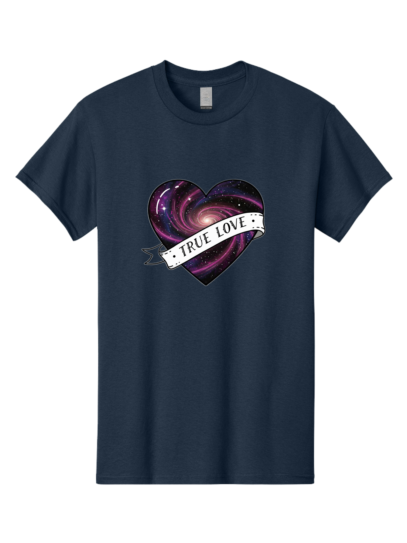 True-Love-7 Men'S Graphic Tee, 100% Cotton, Comfortable Casual Summer Wear, Machine Washable, Galaxy Heart, Cosmic Love, Purple Galaxy, Heart Shape, Stars And Planets, Romantic Symbol, True Love, Space-Inspired Art, Celestial Design, Bae316 4