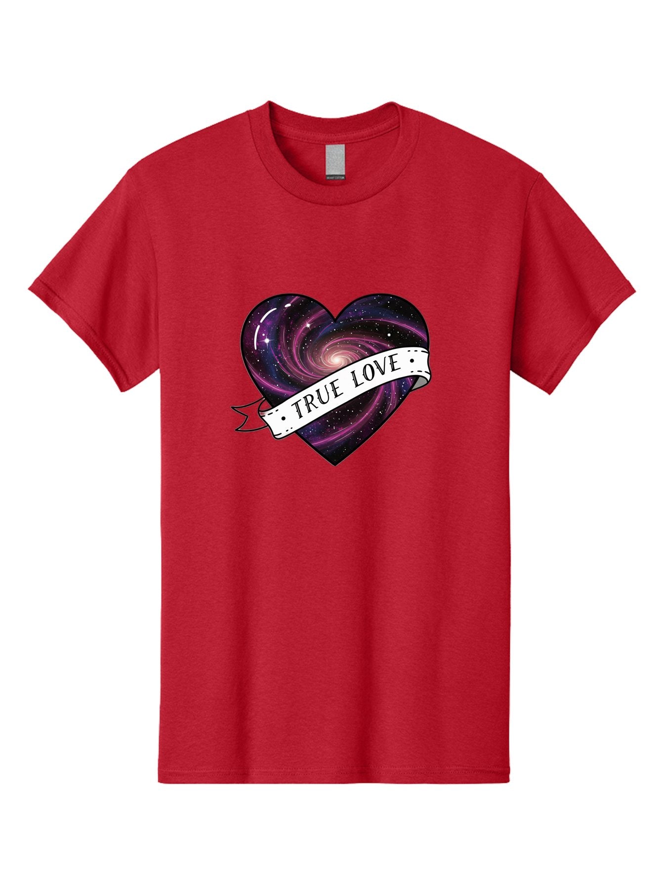 True-Love-7 Men'S Graphic Tee, 100% Cotton, Comfortable Casual Summer Wear, Machine Washable, Galaxy Heart, Cosmic Love, Purple Galaxy, Heart Shape, Stars And Planets, Romantic Symbol, True Love, Space-Inspired Art, Celestial Design, Bae316 10