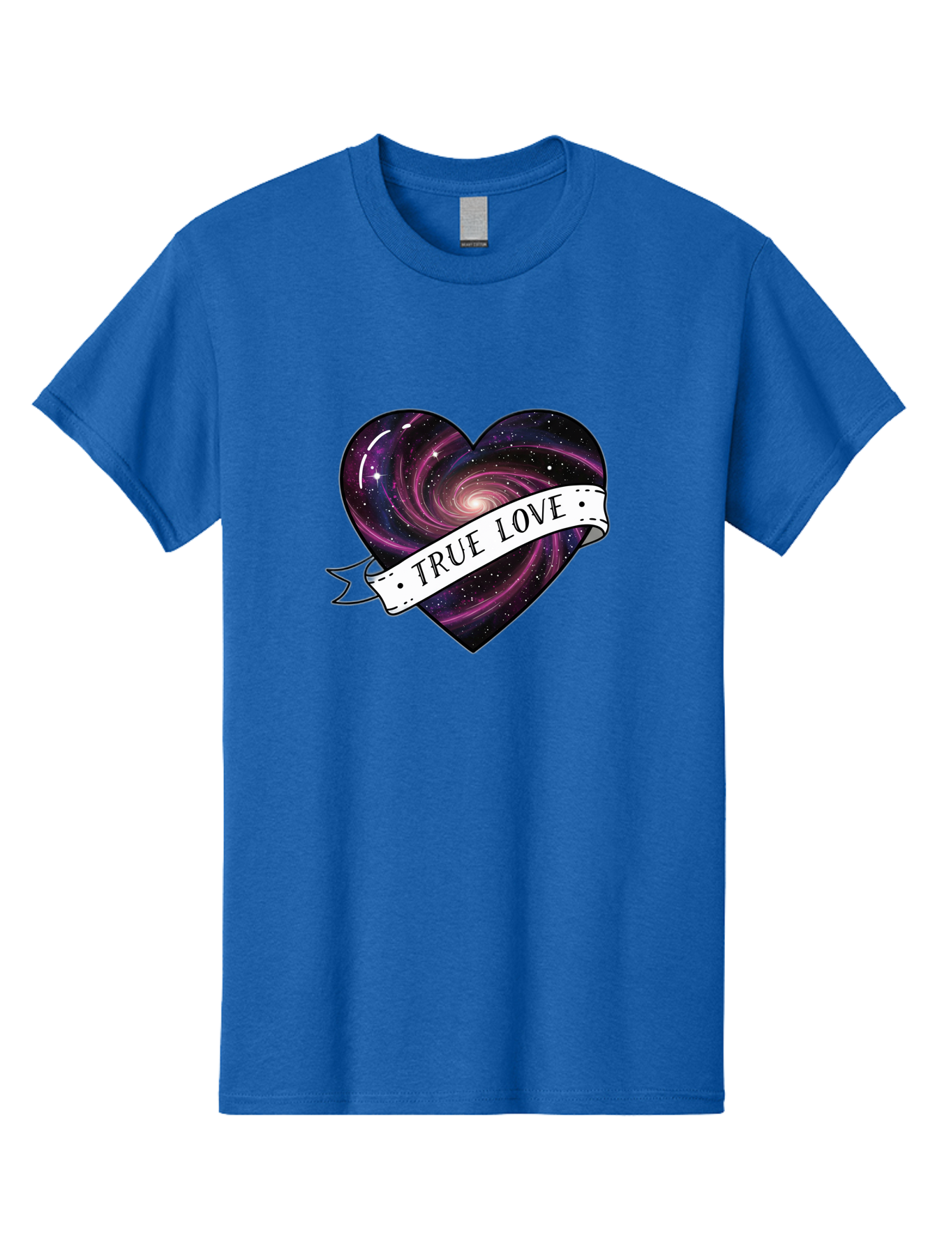 True-Love-7 Men'S Graphic Tee, 100% Cotton, Comfortable Casual Summer Wear, Machine Washable, Galaxy Heart, Cosmic Love, Purple Galaxy, Heart Shape, Stars And Planets, Romantic Symbol, True Love, Space-Inspired Art, Celestial Design, Bae316 5
