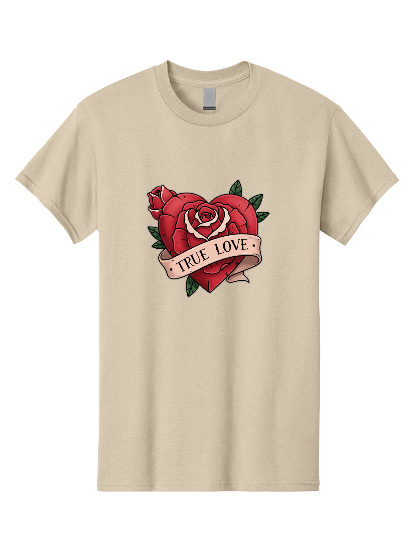 True-Love-9 Men'S Graphic Tee, 100% Cotton, Comfortable Casual Summer Wear, Machine Washable, Red Roses, True Love Banner, Vintage Tattoo Style, Symbolic Love, Classic Romance, Elegant Design, Beautiful Flowers, Floral Art Bae318 11
