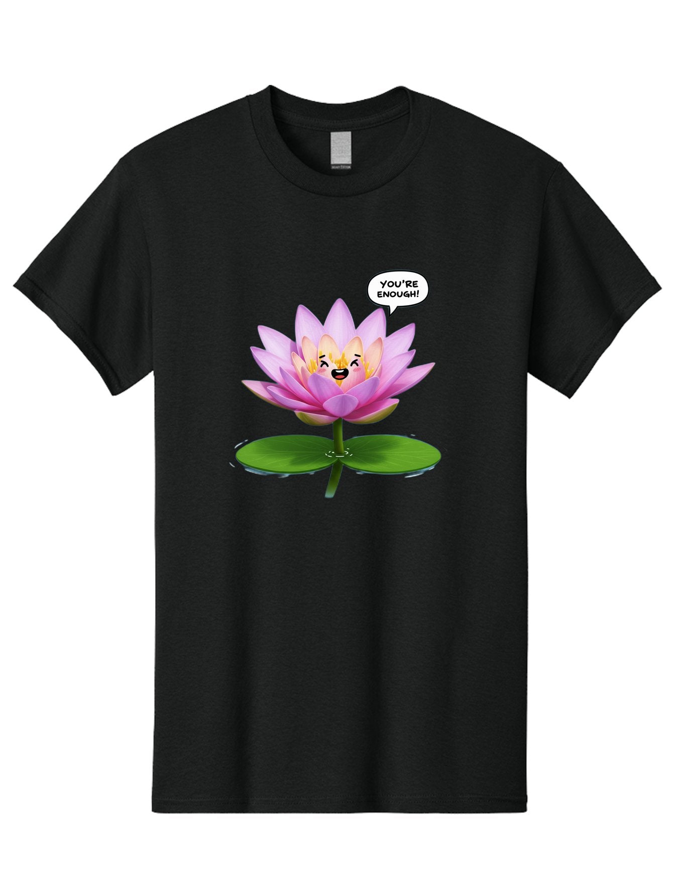 You-Re-Enough-Flower Men'S Graphic Tee, 100% Cotton, Comfortable Casual Summer Wear, Machine Washable, Lotus Flower, Inspirational Quote, Positive Affirmation, Self-Love, Motivational Message, You'Re Enough, Emotional Support, Mental Wellness Bae330 8