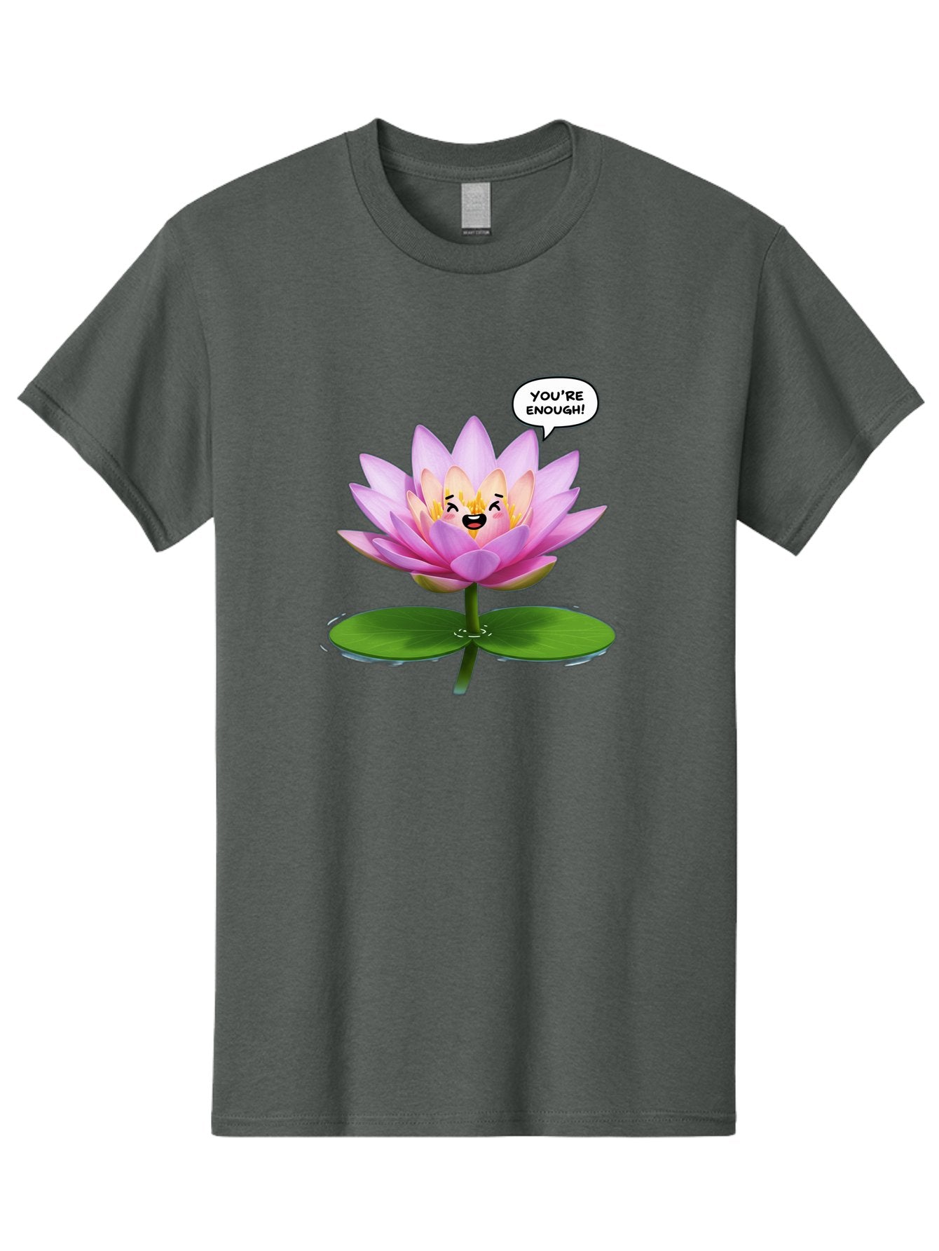 You-Re-Enough-Flower Men'S Graphic Tee, 100% Cotton, Comfortable Casual Summer Wear, Machine Washable, Lotus Flower, Inspirational Quote, Positive Affirmation, Self-Love, Motivational Message, You'Re Enough, Emotional Support, Mental Wellness Bae330 11