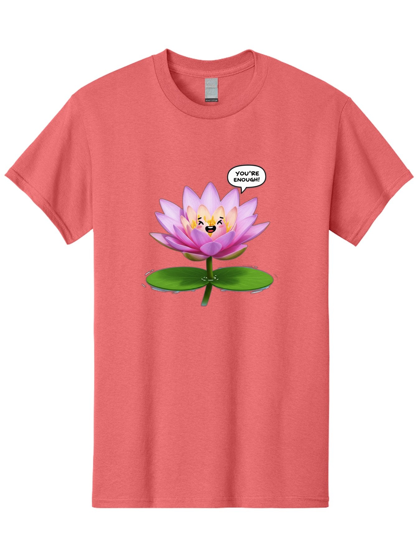 You-Re-Enough-Flower Men'S Graphic Tee, 100% Cotton, Comfortable Casual Summer Wear, Machine Washable, Lotus Flower, Inspirational Quote, Positive Affirmation, Self-Love, Motivational Message, You'Re Enough, Emotional Support, Mental Wellness Bae330 13