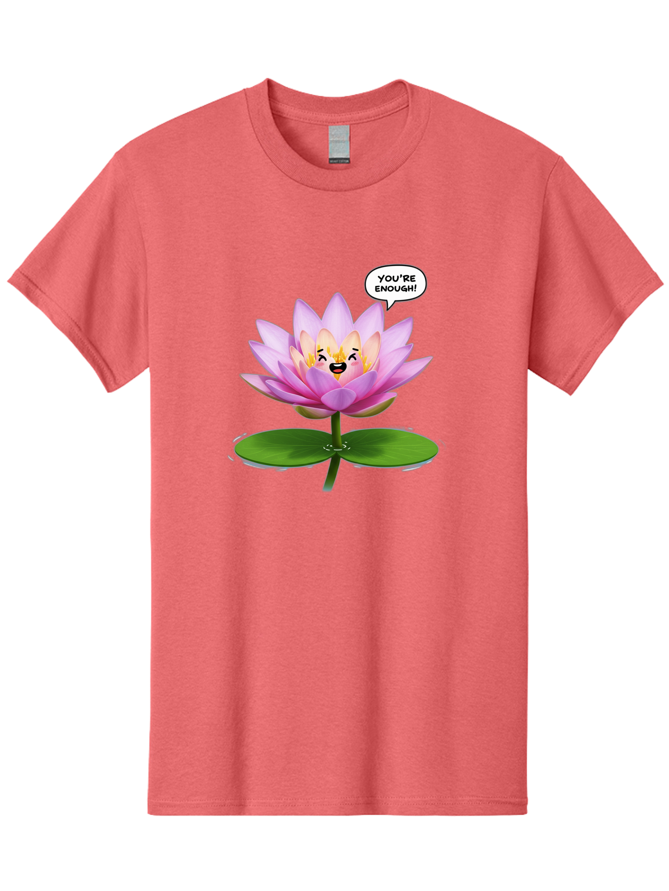 You-Re-Enough-Flower Men'S Graphic Tee, 100% Cotton, Comfortable Casual Summer Wear, Machine Washable, Lotus Flower, Inspirational Quote, Positive Affirmation, Self-Love, Motivational Message, You'Re Enough, Emotional Support, Mental Wellness Bae330 15