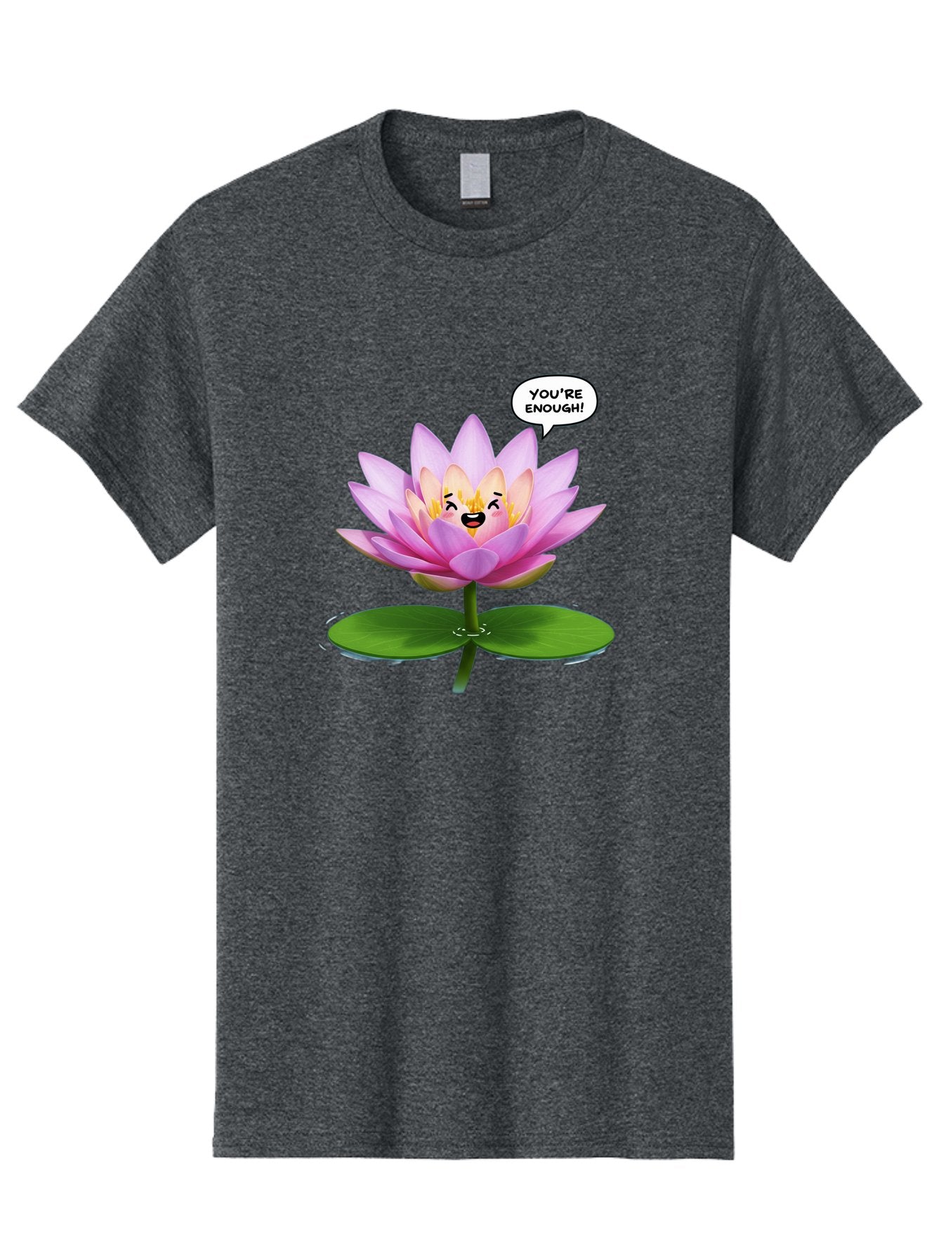You-Re-Enough-Flower Men'S Graphic Tee, 100% Cotton, Comfortable Casual Summer Wear, Machine Washable, Lotus Flower, Inspirational Quote, Positive Affirmation, Self-Love, Motivational Message, You'Re Enough, Emotional Support, Mental Wellness Bae330 4