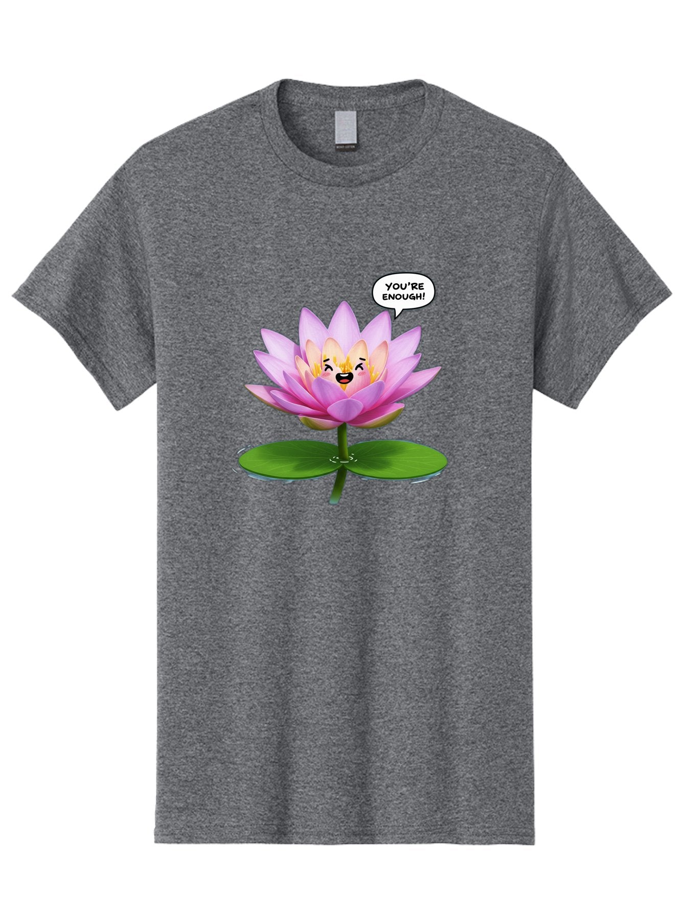 You-Re-Enough-Flower Men'S Graphic Tee, 100% Cotton, Comfortable Casual Summer Wear, Machine Washable, Lotus Flower, Inspirational Quote, Positive Affirmation, Self-Love, Motivational Message, You'Re Enough, Emotional Support, Mental Wellness Bae330 15