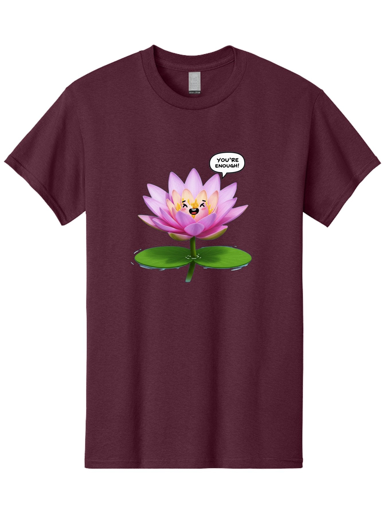 You-Re-Enough-Flower Men'S Graphic Tee, 100% Cotton, Comfortable Casual Summer Wear, Machine Washable, Lotus Flower, Inspirational Quote, Positive Affirmation, Self-Love, Motivational Message, You'Re Enough, Emotional Support, Mental Wellness Bae330 5