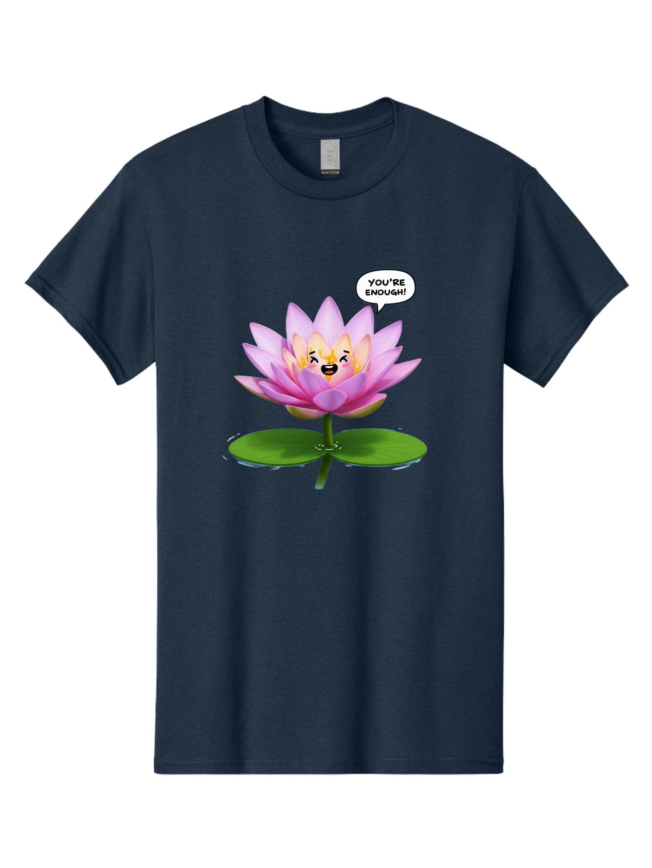 You-Re-Enough-Flower Men'S Graphic Tee, 100% Cotton, Comfortable Casual Summer Wear, Machine Washable, Lotus Flower, Inspirational Quote, Positive Affirmation, Self-Love, Motivational Message, You'Re Enough, Emotional Support, Mental Wellness Bae330 14