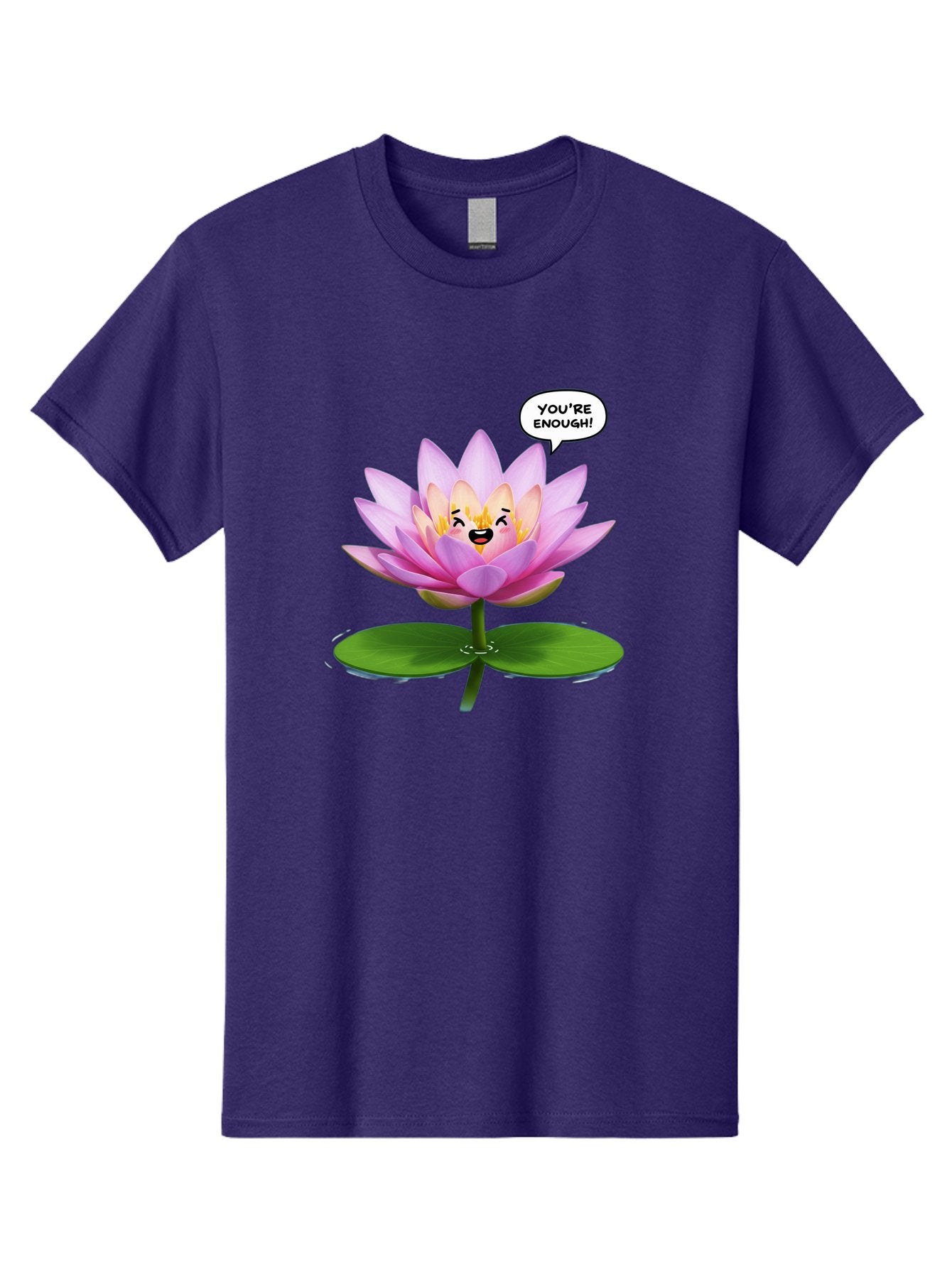 You-Re-Enough-Flower Men'S Graphic Tee, 100% Cotton, Comfortable Casual Summer Wear, Machine Washable, Lotus Flower, Inspirational Quote, Positive Affirmation, Self-Love, Motivational Message, You'Re Enough, Emotional Support, Mental Wellness Bae330 10