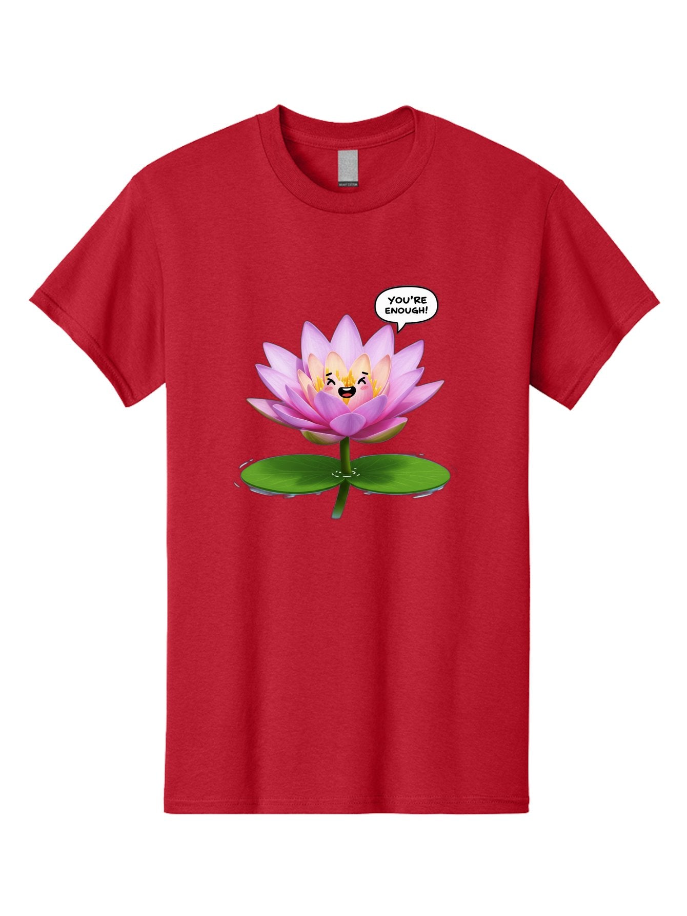 You-Re-Enough-Flower Men'S Graphic Tee, 100% Cotton, Comfortable Casual Summer Wear, Machine Washable, Lotus Flower, Inspirational Quote, Positive Affirmation, Self-Love, Motivational Message, You'Re Enough, Emotional Support, Mental Wellness Bae330 9