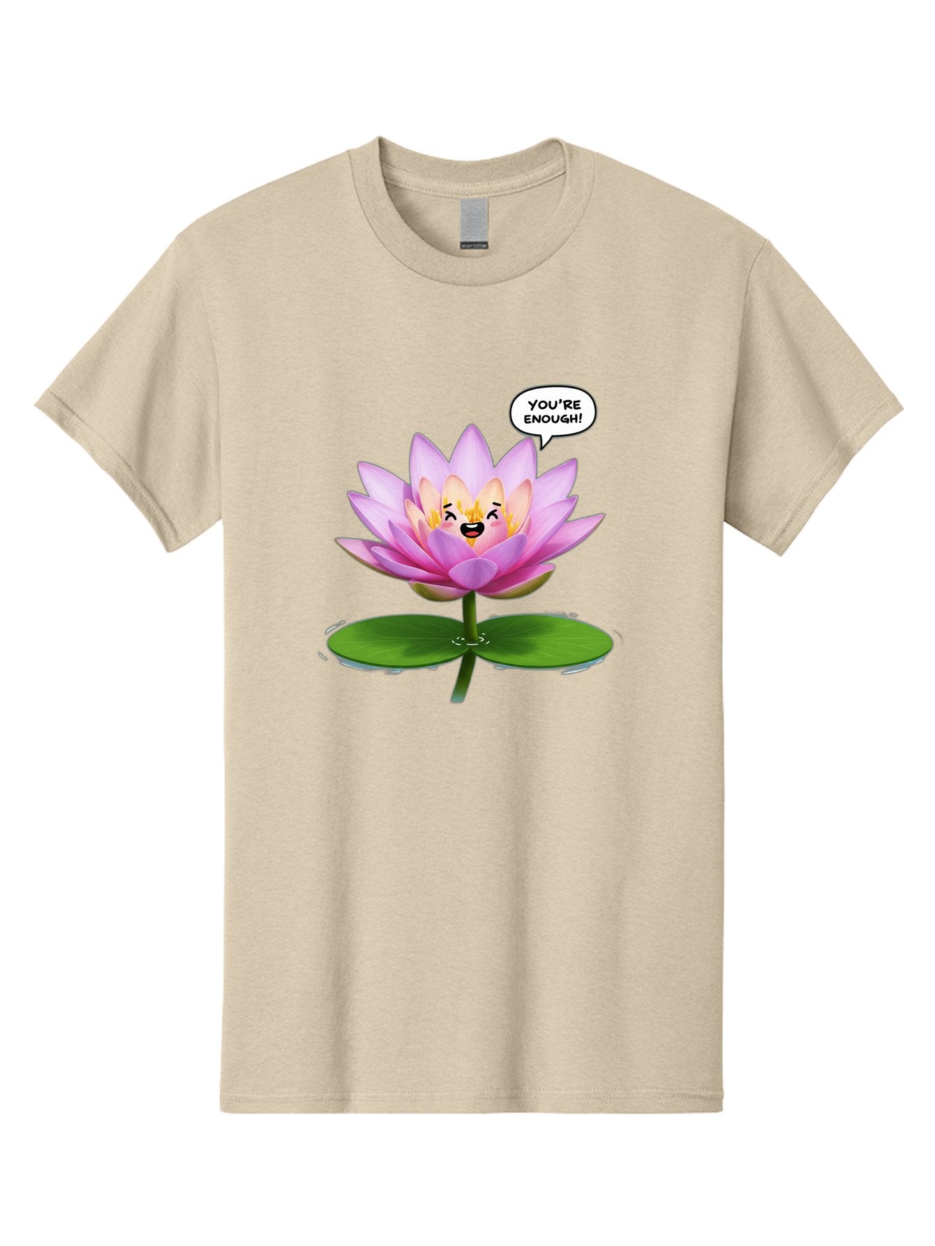 You-Re-Enough-Flower Men'S Graphic Tee, 100% Cotton, Comfortable Casual Summer Wear, Machine Washable, Lotus Flower, Inspirational Quote, Positive Affirmation, Self-Love, Motivational Message, You'Re Enough, Emotional Support, Mental Wellness Bae330 12