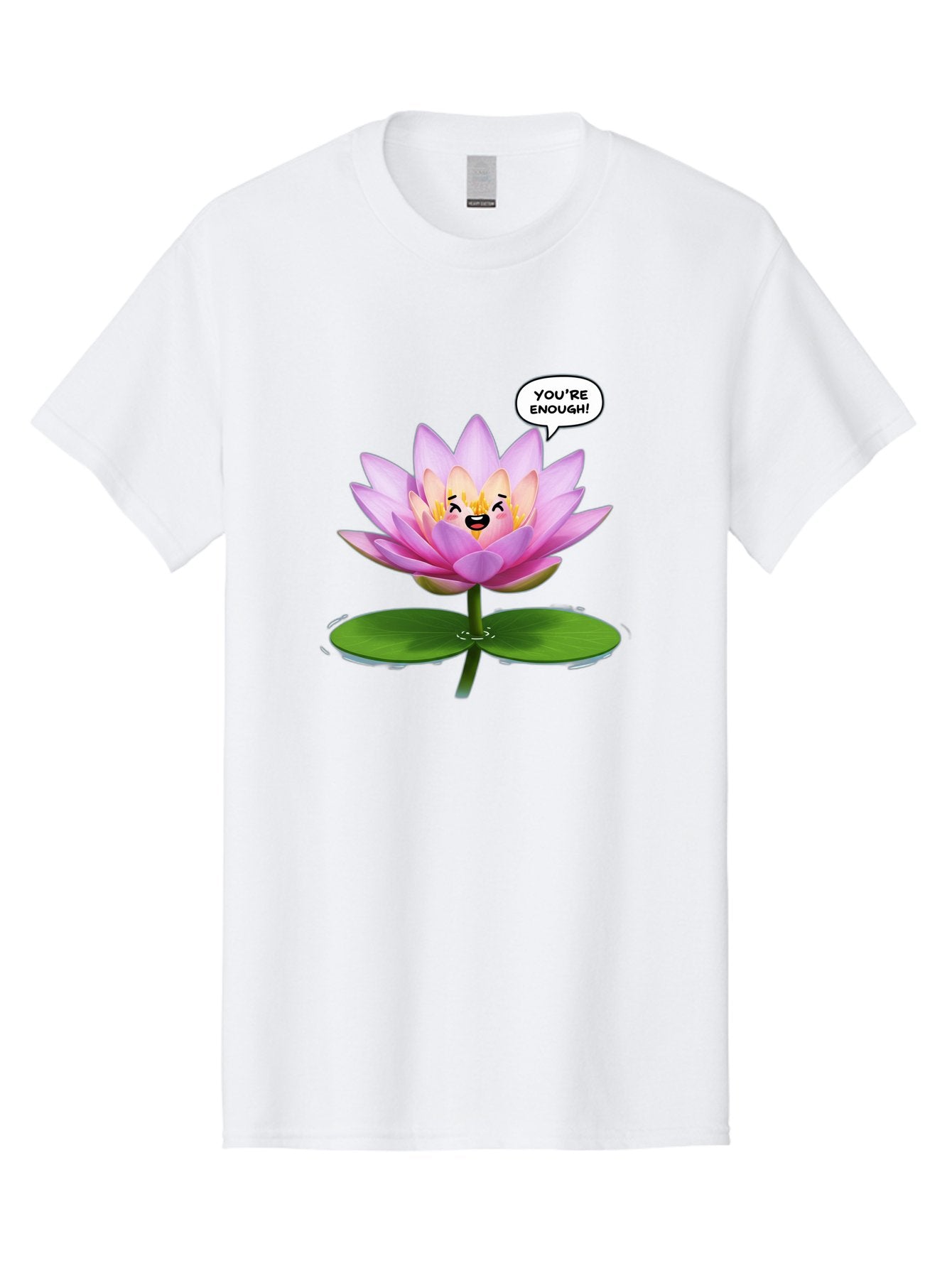 You-Re-Enough-Flower Men'S Graphic Tee, 100% Cotton, Comfortable Casual Summer Wear, Machine Washable, Lotus Flower, Inspirational Quote, Positive Affirmation, Self-Love, Motivational Message, You'Re Enough, Emotional Support, Mental Wellness Bae330 7