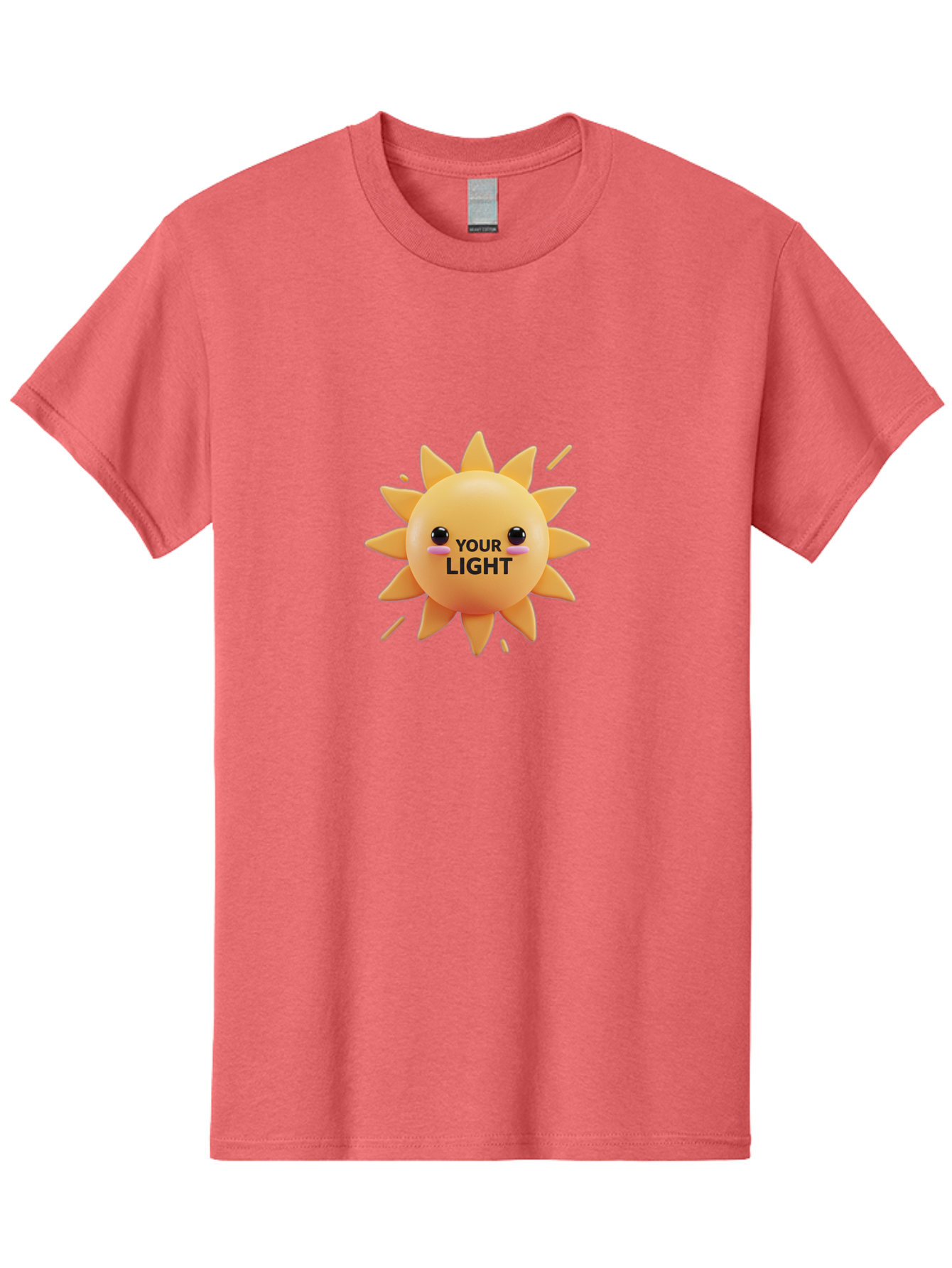 Your-Light-1 Men'S Graphic Tee, 100% Cotton, Comfortable Casual Summer Wear, Machine Washable, Smiling Sun, Positive Vibes, Happy Face, Inspirational Quote, Motivational Message, Inner Light, Warm Personality Bae334 14