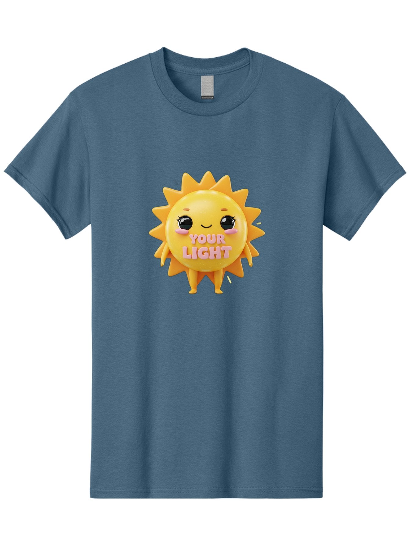 Your-Light Men'S Graphic Tee, 100% Cotton, Comfortable Casual Summer Wear, Machine Washable, Smiling Sun Character, Cute Cartoon Sun, Positive Vibes, Inspirational Quote, Sunshine Illustration, Happy Face, Yellow Sun, Inner Light Bae335 14