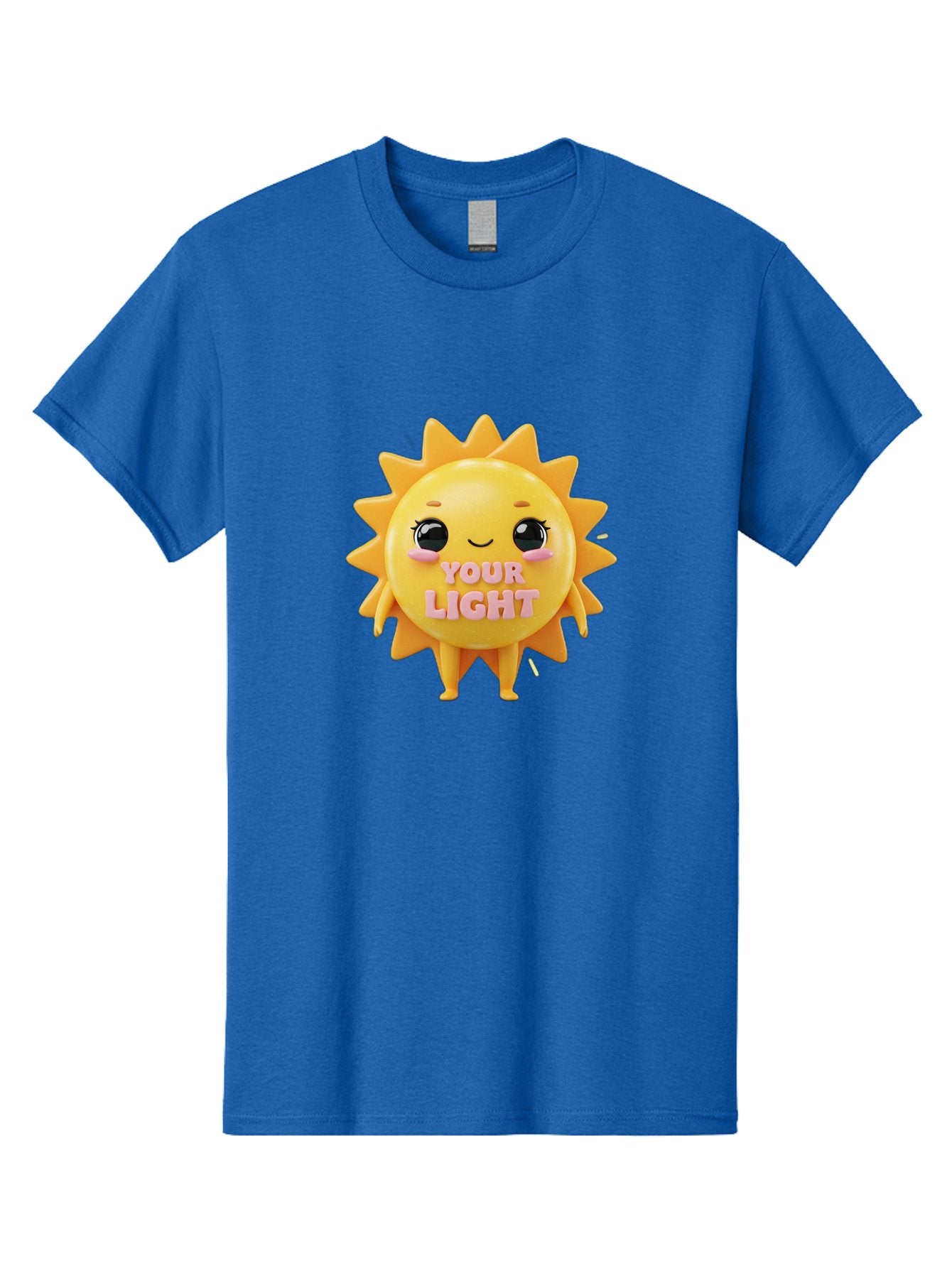 Your-Light Men'S Graphic Tee, 100% Cotton, Comfortable Casual Summer Wear, Machine Washable, Smiling Sun Character, Cute Cartoon Sun, Positive Vibes, Inspirational Quote, Sunshine Illustration, Happy Face, Yellow Sun, Inner Light Bae335 13
