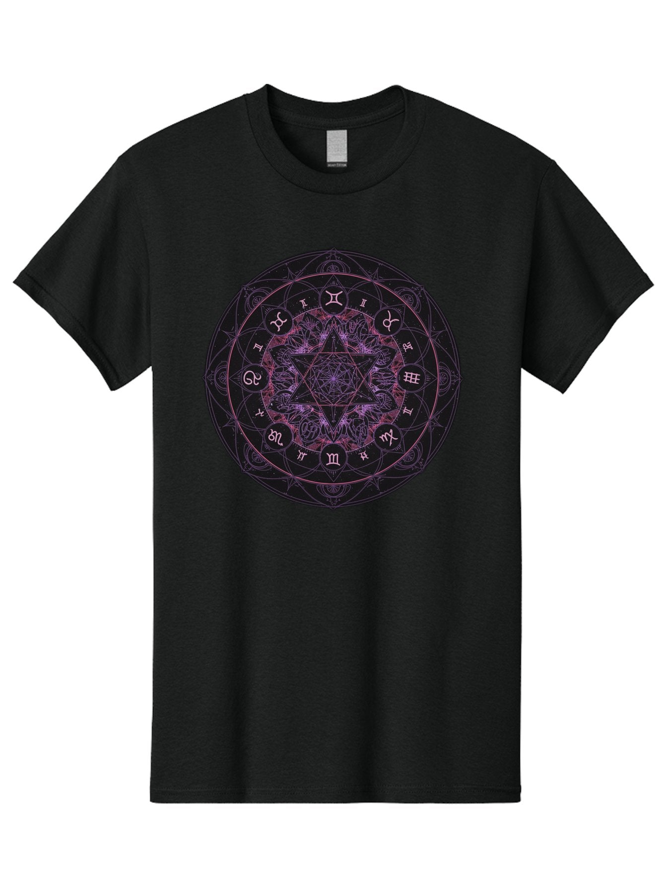 Zodiac-Mandala-1 Men'S Graphic Tee, 100% Cotton, Comfortable Casual Summer Wear, Machine Washable, Kabbalah Symbols, Zodiac Signs, Mystic Mandala, Sacred Geometry, Spiritual Art, Magical Symbols, Esoteric Wheel, Mystical Astrology Bae338 11
