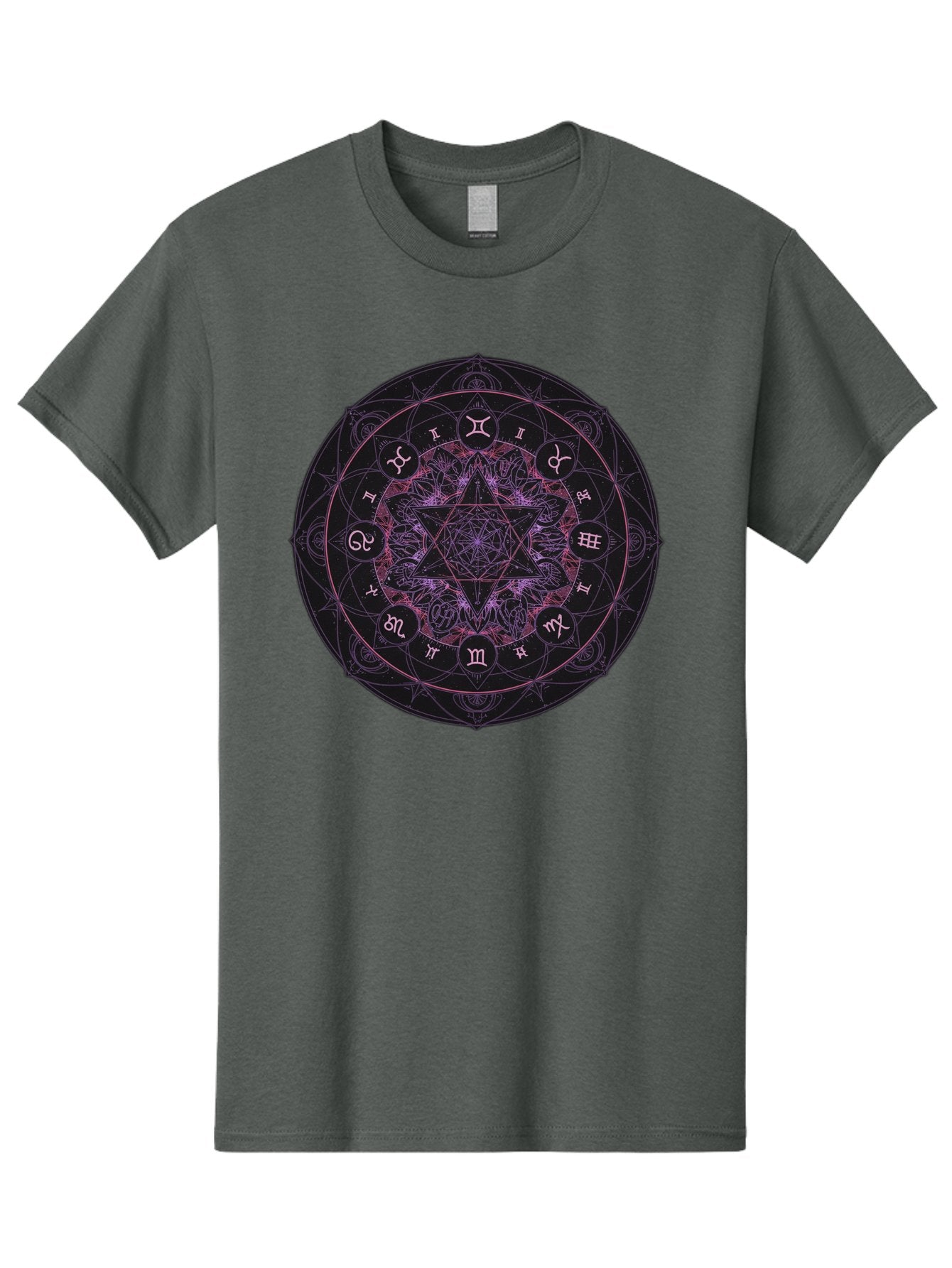 Zodiac-Mandala-1 Men'S Graphic Tee, 100% Cotton, Comfortable Casual Summer Wear, Machine Washable, Kabbalah Symbols, Zodiac Signs, Mystic Mandala, Sacred Geometry, Spiritual Art, Magical Symbols, Esoteric Wheel, Mystical Astrology Bae338 6