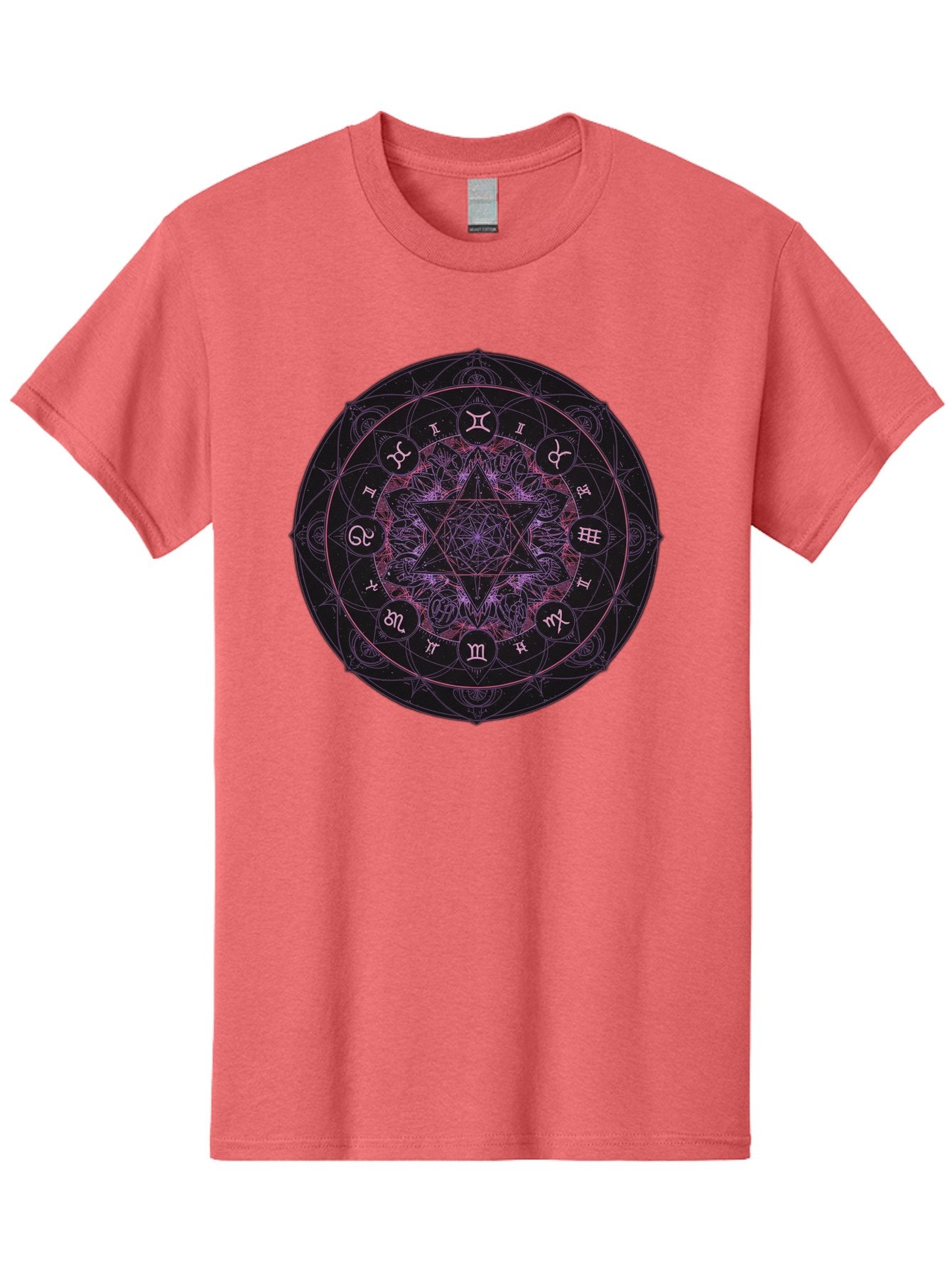 Zodiac-Mandala-1 Men'S Graphic Tee, 100% Cotton, Comfortable Casual Summer Wear, Machine Washable, Kabbalah Symbols, Zodiac Signs, Mystic Mandala, Sacred Geometry, Spiritual Art, Magical Symbols, Esoteric Wheel, Mystical Astrology Bae338 14