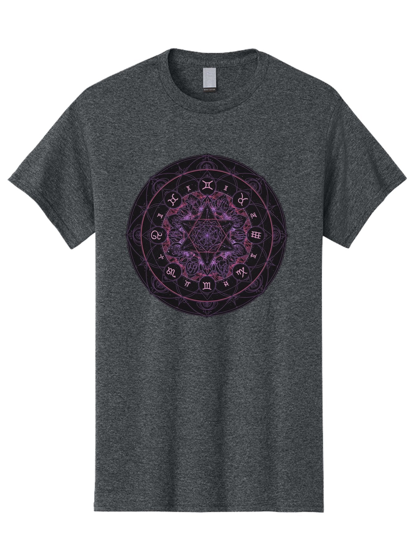 Zodiac-Mandala-1 Men'S Graphic Tee, 100% Cotton, Comfortable Casual Summer Wear, Machine Washable, Kabbalah Symbols, Zodiac Signs, Mystic Mandala, Sacred Geometry, Spiritual Art, Magical Symbols, Esoteric Wheel, Mystical Astrology Bae338 12