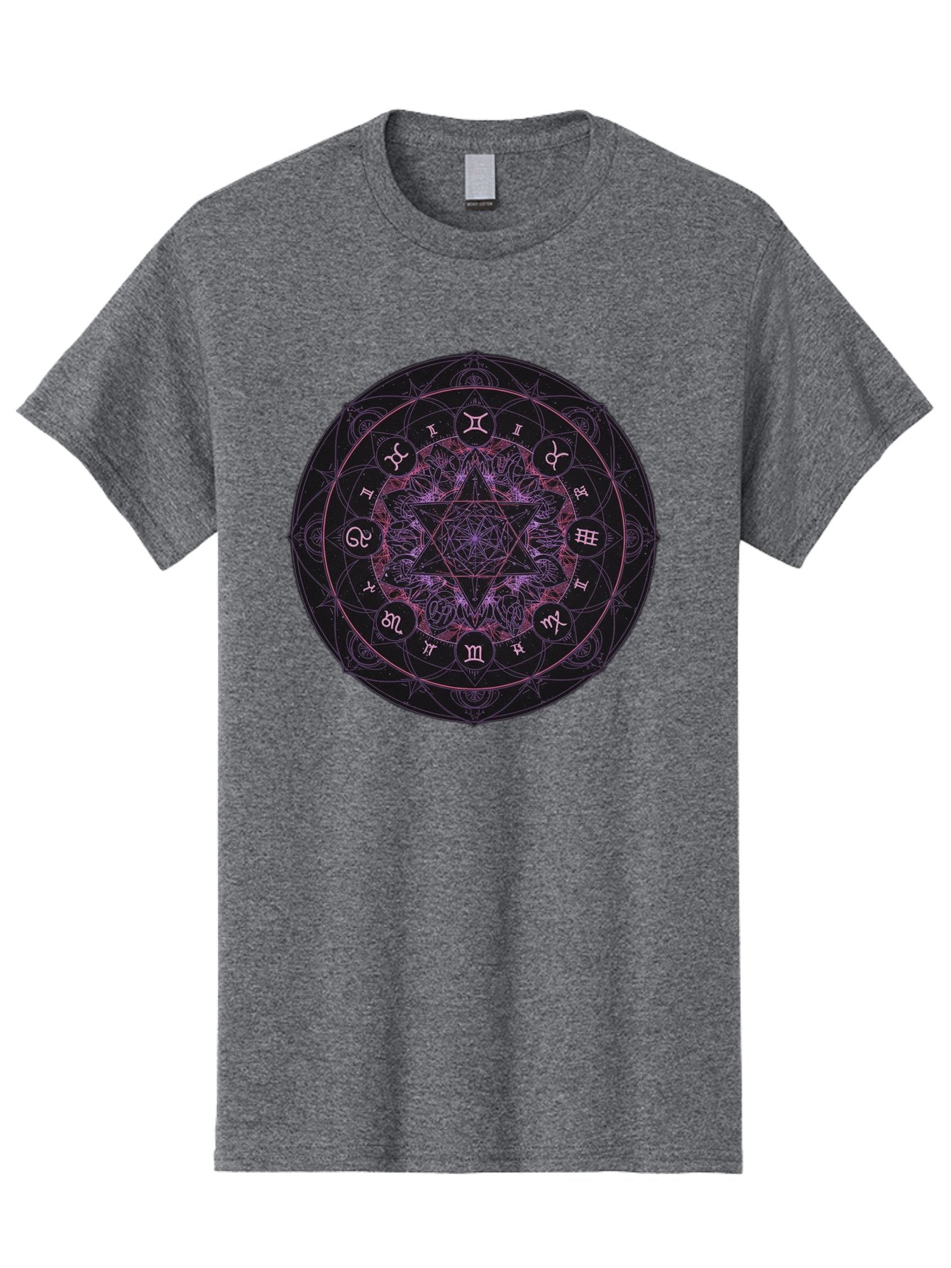 Zodiac-Mandala-1 Men'S Graphic Tee, 100% Cotton, Comfortable Casual Summer Wear, Machine Washable, Kabbalah Symbols, Zodiac Signs, Mystic Mandala, Sacred Geometry, Spiritual Art, Magical Symbols, Esoteric Wheel, Mystical Astrology Bae338 5