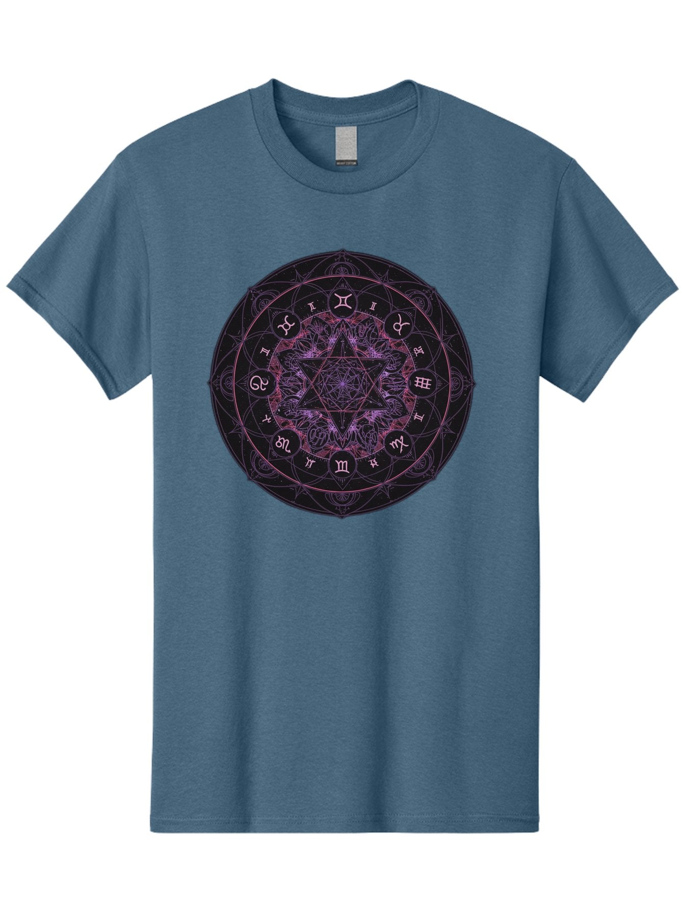 Zodiac-Mandala-1 Men'S Graphic Tee, 100% Cotton, Comfortable Casual Summer Wear, Machine Washable, Kabbalah Symbols, Zodiac Signs, Mystic Mandala, Sacred Geometry, Spiritual Art, Magical Symbols, Esoteric Wheel, Mystical Astrology Bae338 8