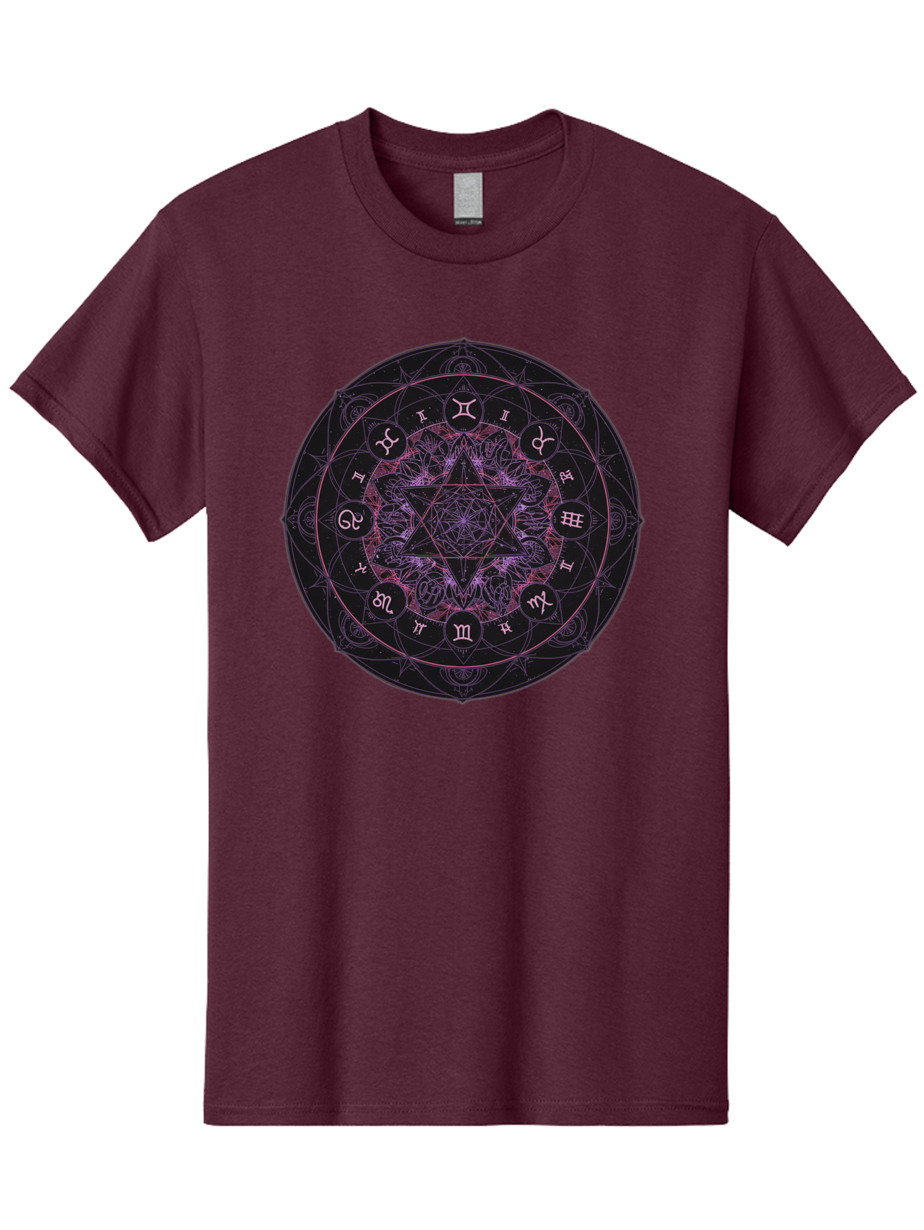 Zodiac-Mandala-1 Men'S Graphic Tee, 100% Cotton, Comfortable Casual Summer Wear, Machine Washable, Kabbalah Symbols, Zodiac Signs, Mystic Mandala, Sacred Geometry, Spiritual Art, Magical Symbols, Esoteric Wheel, Mystical Astrology Bae338 11