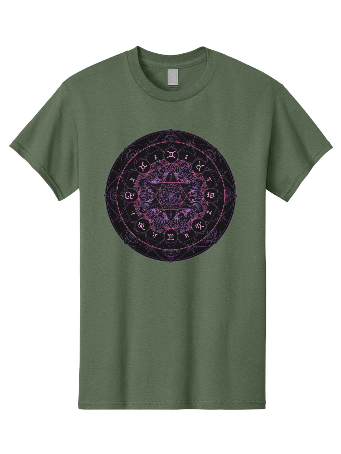 Zodiac-Mandala-1 Men'S Graphic Tee, 100% Cotton, Comfortable Casual Summer Wear, Machine Washable, Kabbalah Symbols, Zodiac Signs, Mystic Mandala, Sacred Geometry, Spiritual Art, Magical Symbols, Esoteric Wheel, Mystical Astrology Bae338 5