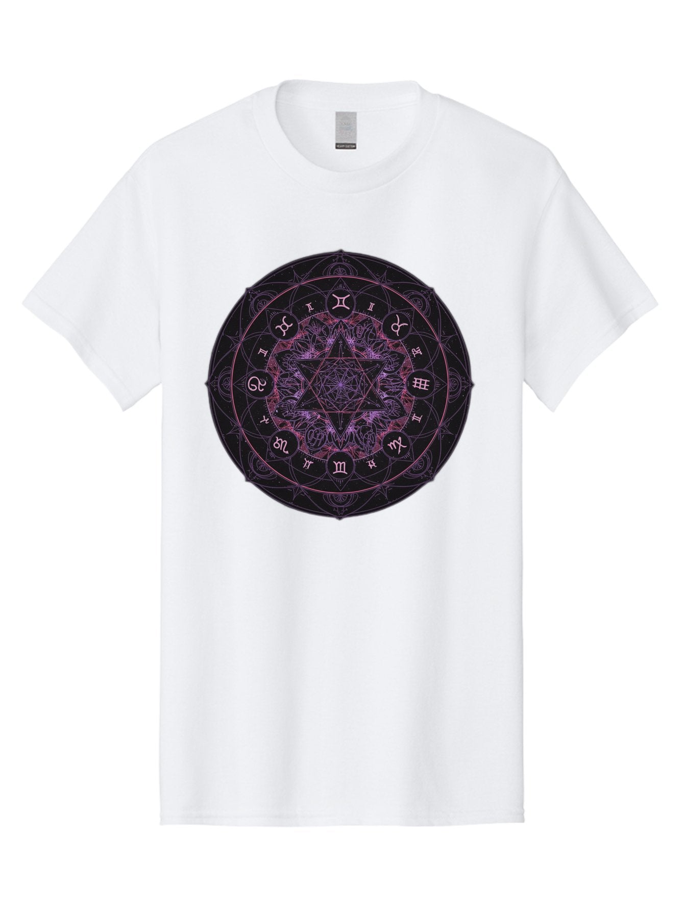 Zodiac-Mandala-1 Men'S Graphic Tee, 100% Cotton, Comfortable Casual Summer Wear, Machine Washable, Kabbalah Symbols, Zodiac Signs, Mystic Mandala, Sacred Geometry, Spiritual Art, Magical Symbols, Esoteric Wheel, Mystical Astrology Bae338 7