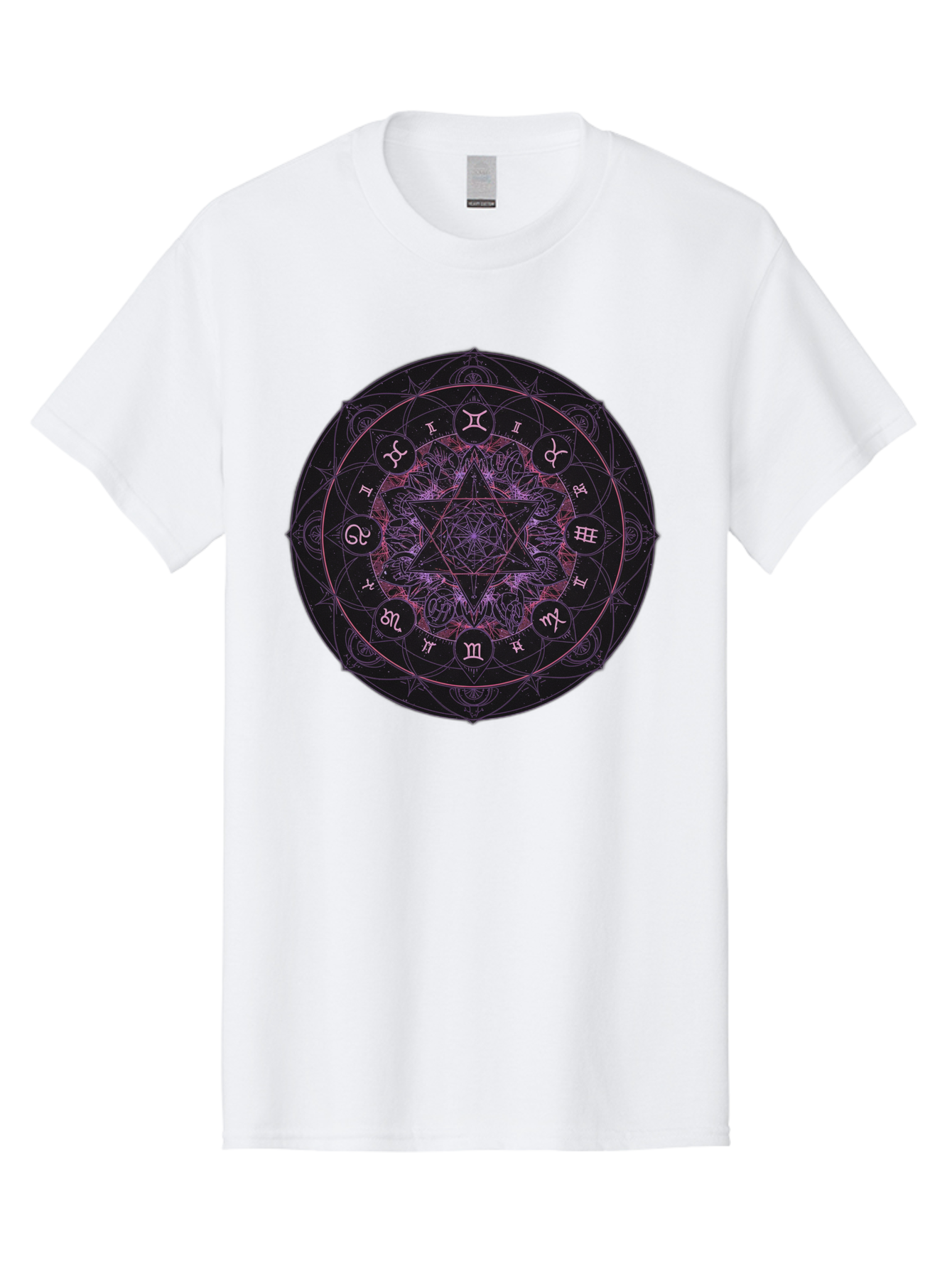 Zodiac-Mandala-1 Men'S Graphic Tee, 100% Cotton, Comfortable Casual Summer Wear, Machine Washable, Kabbalah Symbols, Zodiac Signs, Mystic Mandala, Sacred Geometry, Spiritual Art, Magical Symbols, Esoteric Wheel, Mystical Astrology Bae338 13