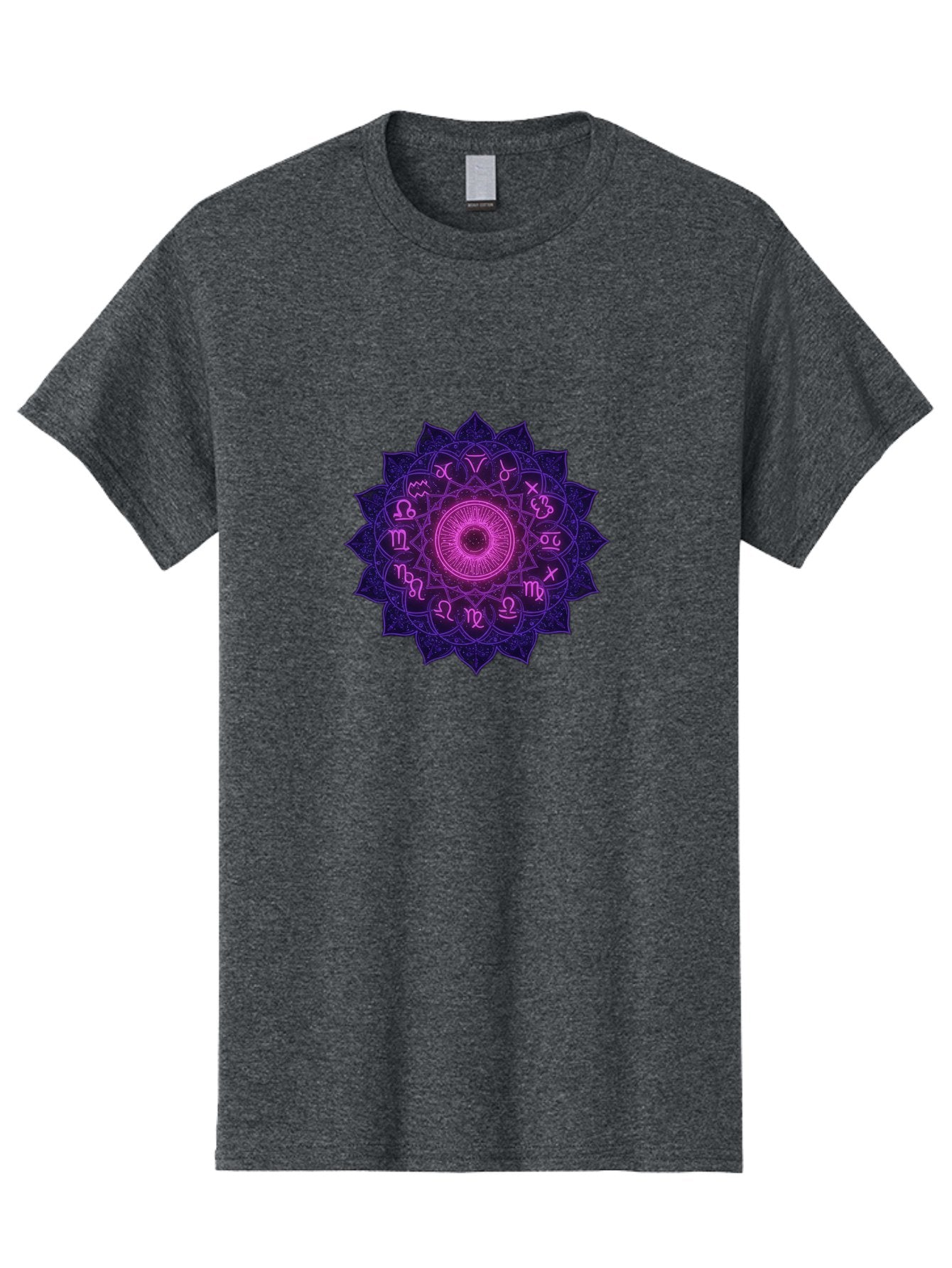 Zodiac-Mandala Men'S Graphic Tee, 100% Cotton, Comfortable Casual Summer Wear, Machine Washable, Zodiac Signs, Astrology Symbols, Mystical Art, Spiritual Design, Mandala Pattern, Purple And Pink Hues, Symbolic Representation, Horoscope Signs Bae340 8
