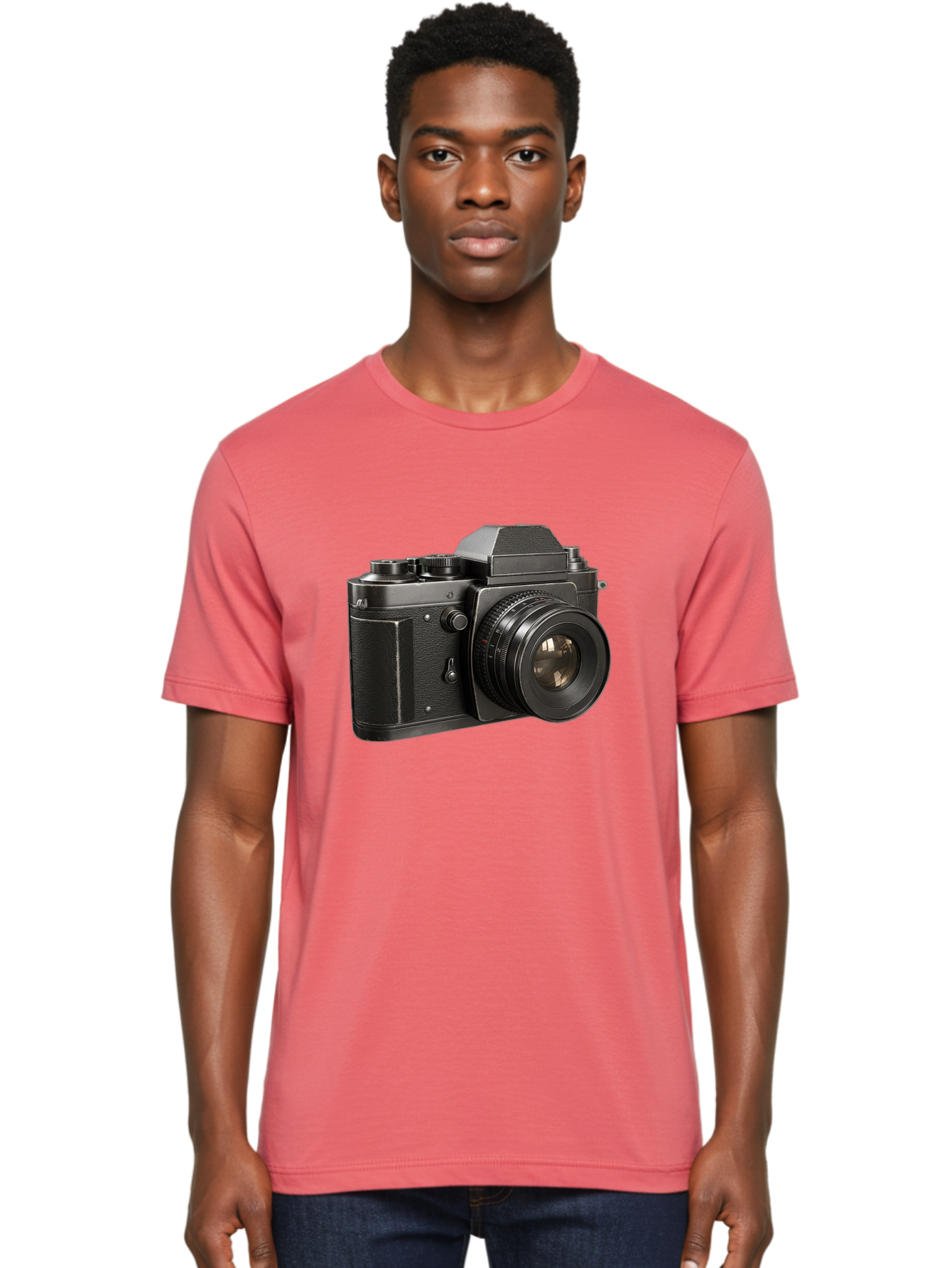 35Mm-Film-Camera Men'S Graphic Tee, 100% Cotton, Comfortable Casual Summer Wear, Machine Washable, Vintage Camera, Retro Photography, Classic Camera Design, Black Camera Body, Camera Lens, Photography Equipment, Analog Camera, Film Camera, Bae346 24