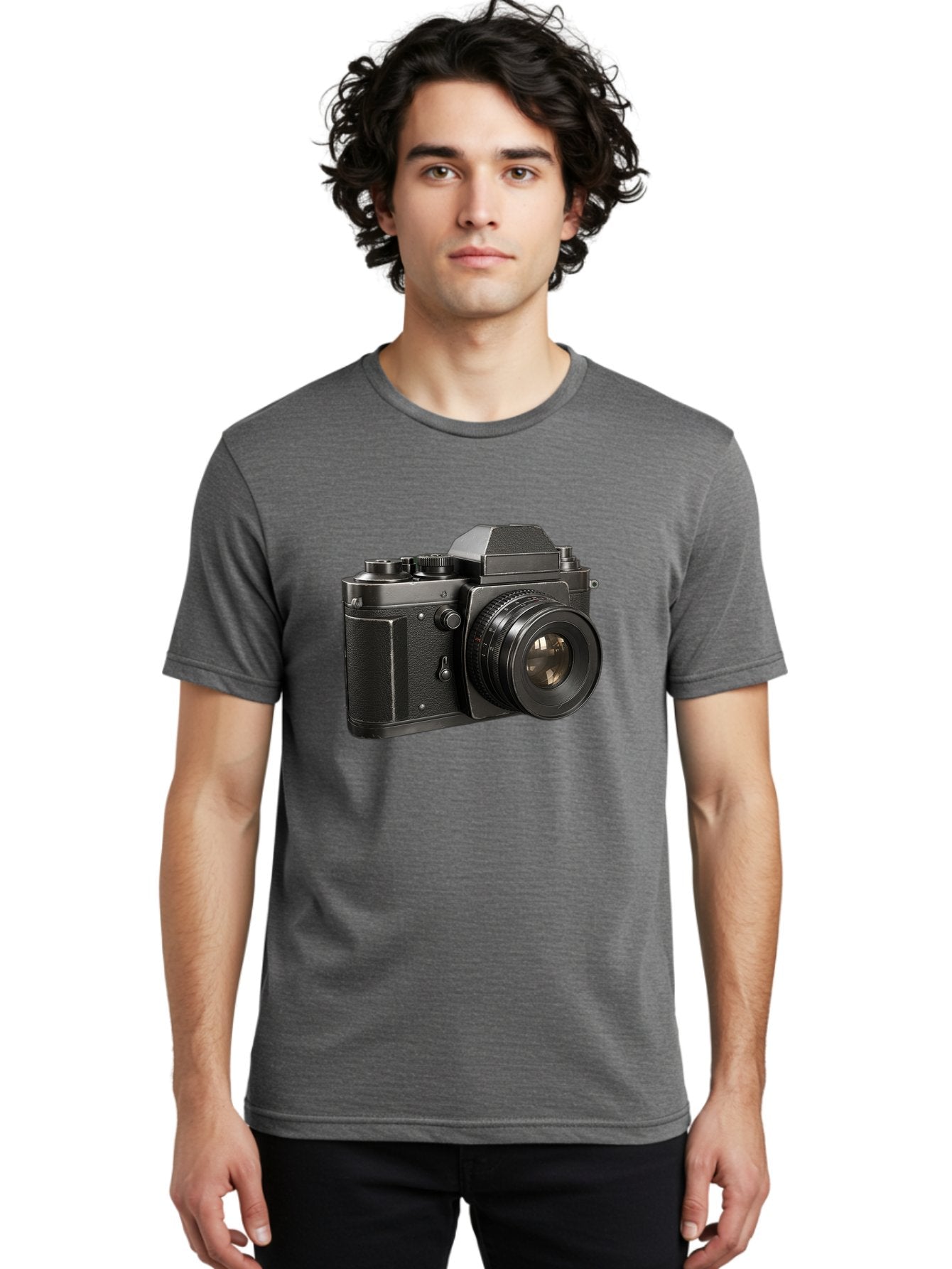 35Mm-Film-Camera Men'S Graphic Tee, 100% Cotton, Comfortable Casual Summer Wear, Machine Washable, Vintage Camera, Retro Photography, Classic Camera Design, Black Camera Body, Camera Lens, Photography Equipment, Analog Camera, Film Camera, Bae346 23