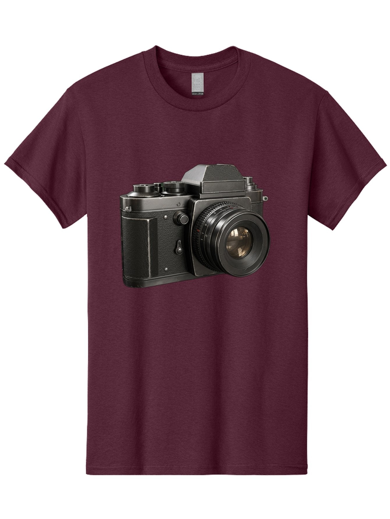 35Mm-Film-Camera Men'S Graphic Tee, 100% Cotton, Comfortable Casual Summer Wear, Machine Washable, Vintage Camera, Retro Photography, Classic Camera Design, Black Camera Body, Camera Lens, Photography Equipment, Analog Camera, Film Camera, Bae346