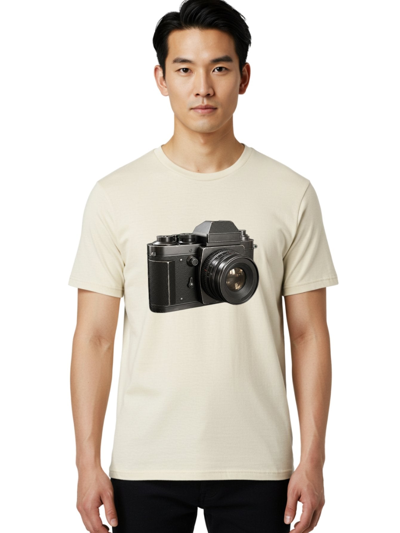 35Mm-Film-Camera Men'S Graphic Tee, 100% Cotton, Comfortable Casual Summer Wear, Machine Washable, Vintage Camera, Retro Photography, Classic Camera Design, Black Camera Body, Camera Lens, Photography Equipment, Analog Camera, Film Camera, Bae346 30