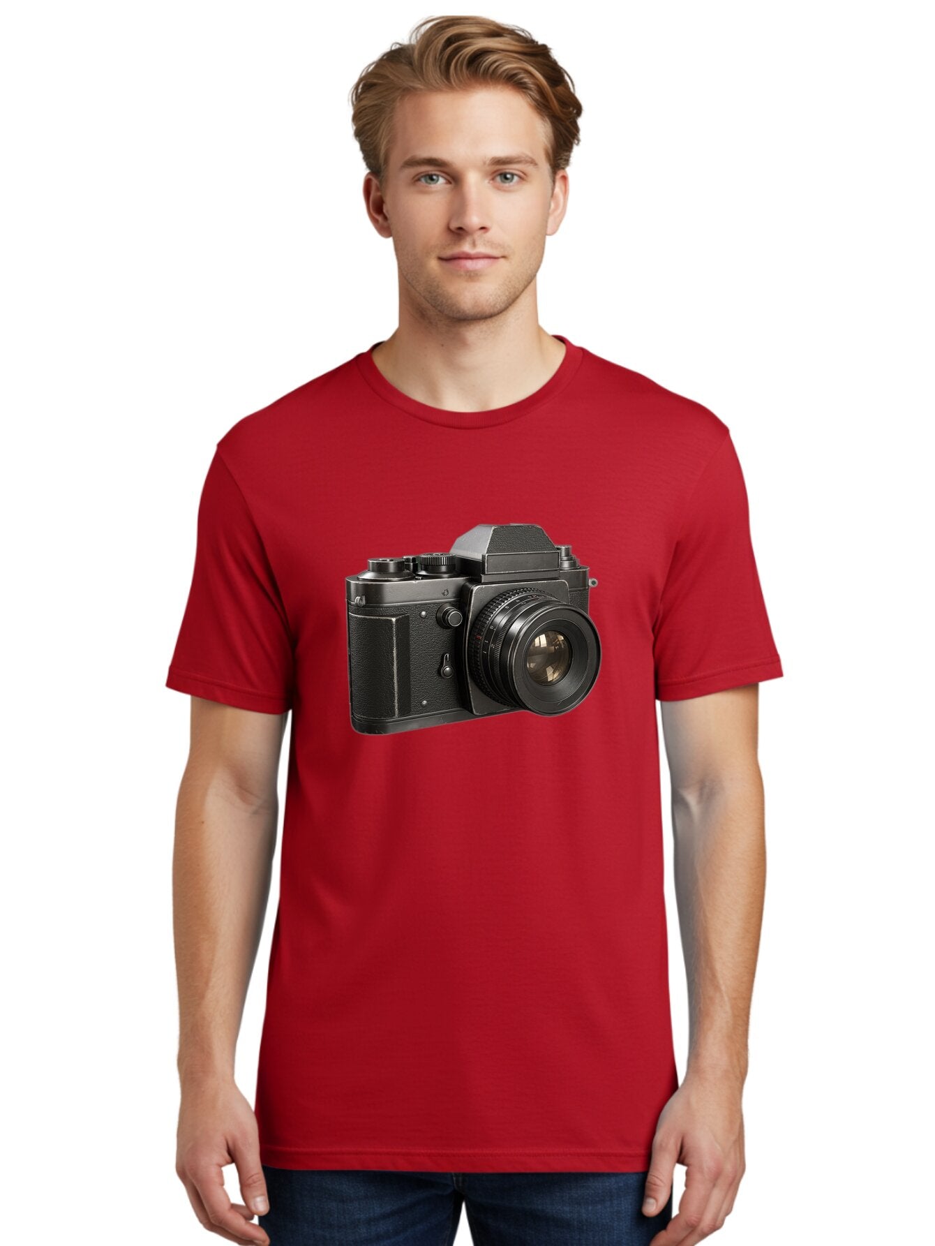 35Mm-Film-Camera Men'S Graphic Tee, 100% Cotton, Comfortable Casual Summer Wear, Machine Washable, Vintage Camera, Retro Photography, Classic Camera Design, Black Camera Body, Camera Lens, Photography Equipment, Analog Camera, Film Camera, Bae346 26