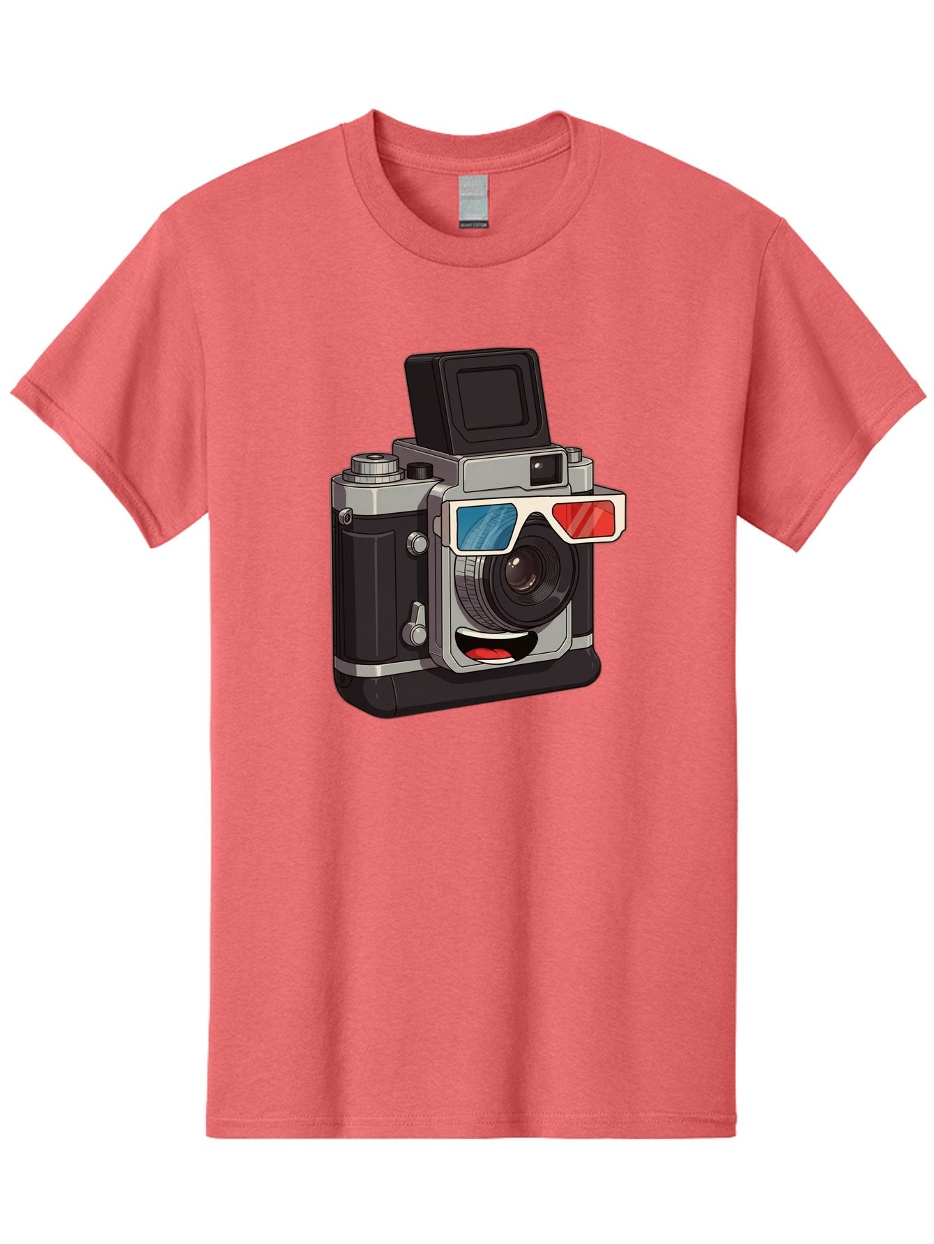 3D-Camera Men'S Graphic Tee, 100% Cotton, Comfortable Casual Summer Wear, Machine Washable, Vintage Camera, 3D Glasses, Retro Style, Cartoon Character, Photography Equipment, Nostalgic Feel, Funky Accessories, Camera Lens Bae347 6