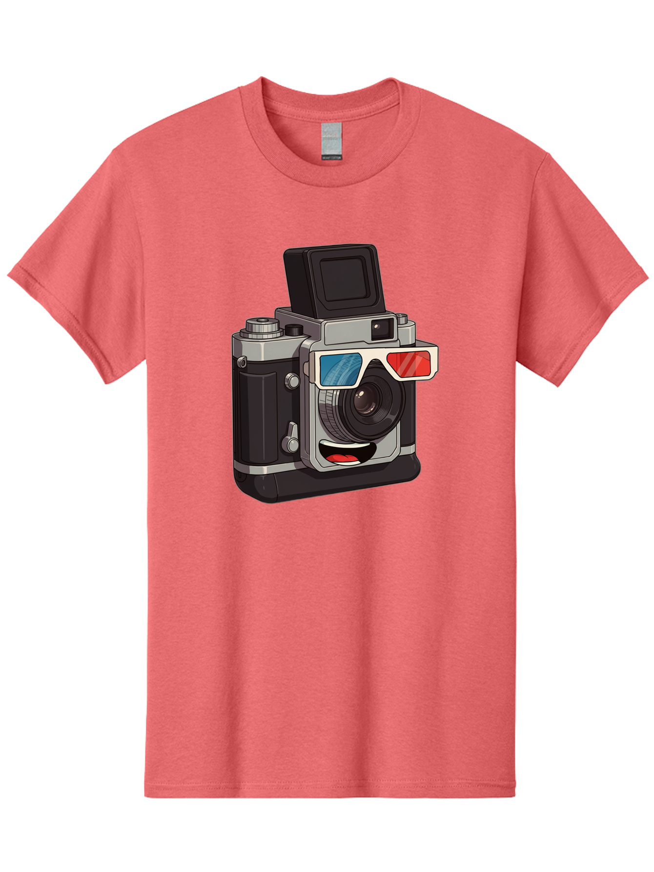3D-Camera Men'S Graphic Tee, 100% Cotton, Comfortable Casual Summer Wear, Machine Washable, Vintage Camera, 3D Glasses, Retro Style, Cartoon Character, Photography Equipment, Nostalgic Feel, Funky Accessories, Camera Lens Bae347 7