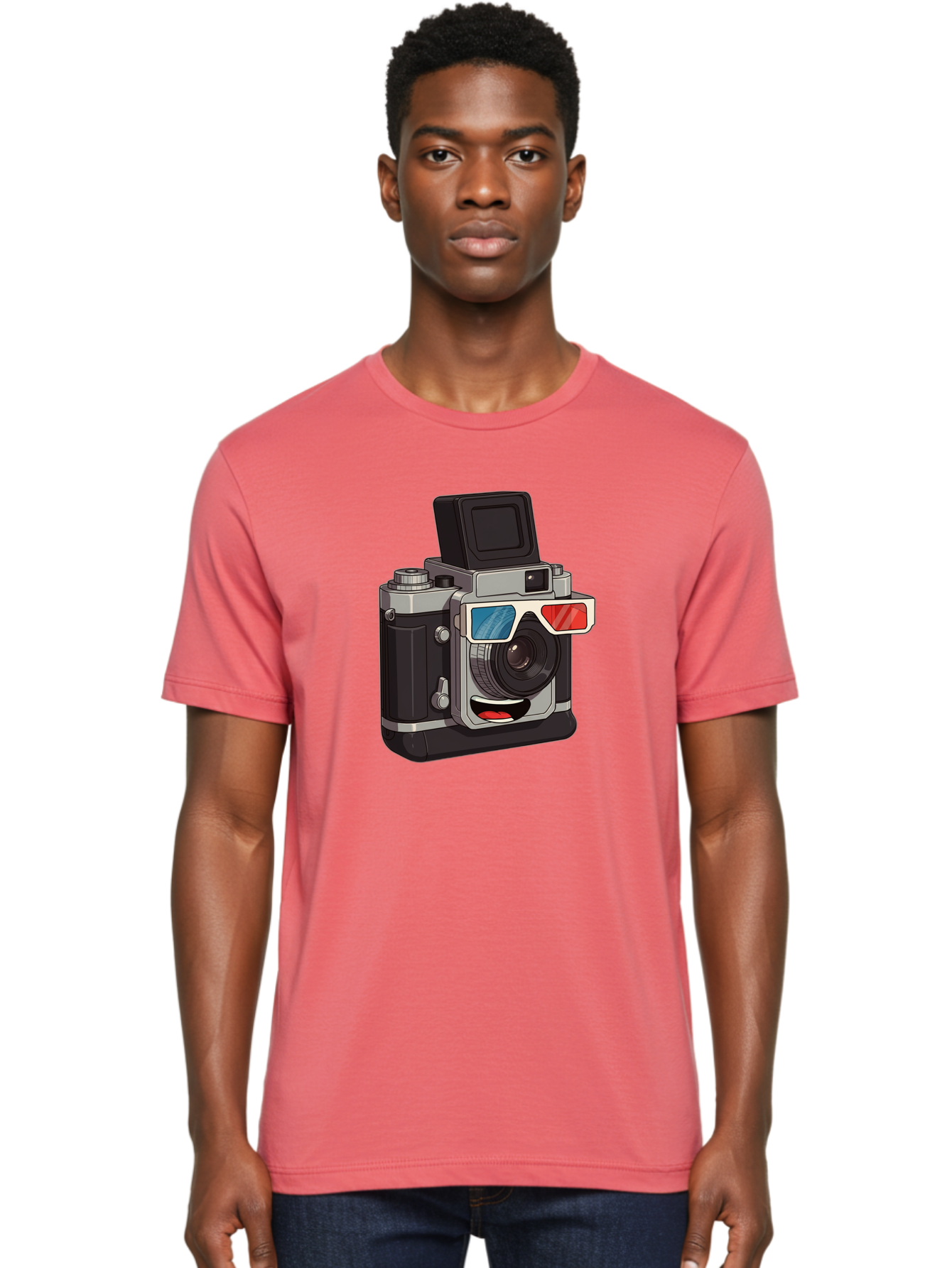 3D-Camera Men'S Graphic Tee, 100% Cotton, Comfortable Casual Summer Wear, Machine Washable, Vintage Camera, 3D Glasses, Retro Style, Cartoon Character, Photography Equipment, Nostalgic Feel, Funky Accessories, Camera Lens Bae347 22