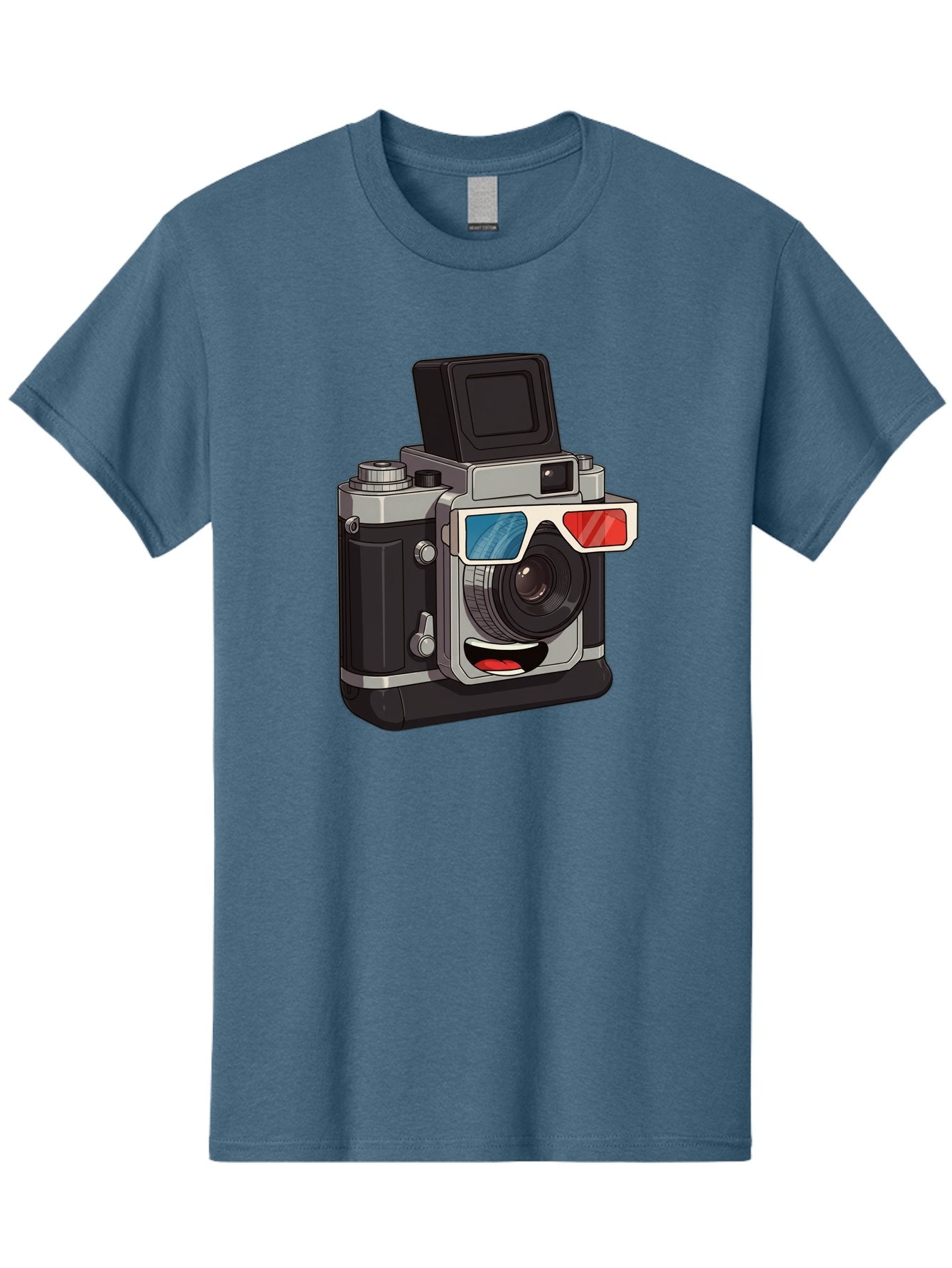 3D-Camera Men'S Graphic Tee, 100% Cotton, Comfortable Casual Summer Wear, Machine Washable, Vintage Camera, 3D Glasses, Retro Style, Cartoon Character, Photography Equipment, Nostalgic Feel, Funky Accessories, Camera Lens Bae347 9