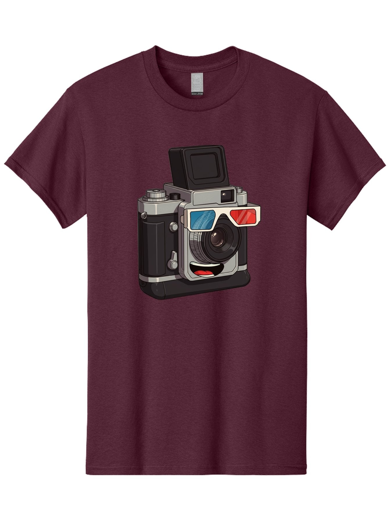 3D-Camera Men'S Graphic Tee, 100% Cotton, Comfortable Casual Summer Wear, Machine Washable, Vintage Camera, 3D Glasses, Retro Style, Cartoon Character, Photography Equipment, Nostalgic Feel, Funky Accessories, Camera Lens Bae347 12